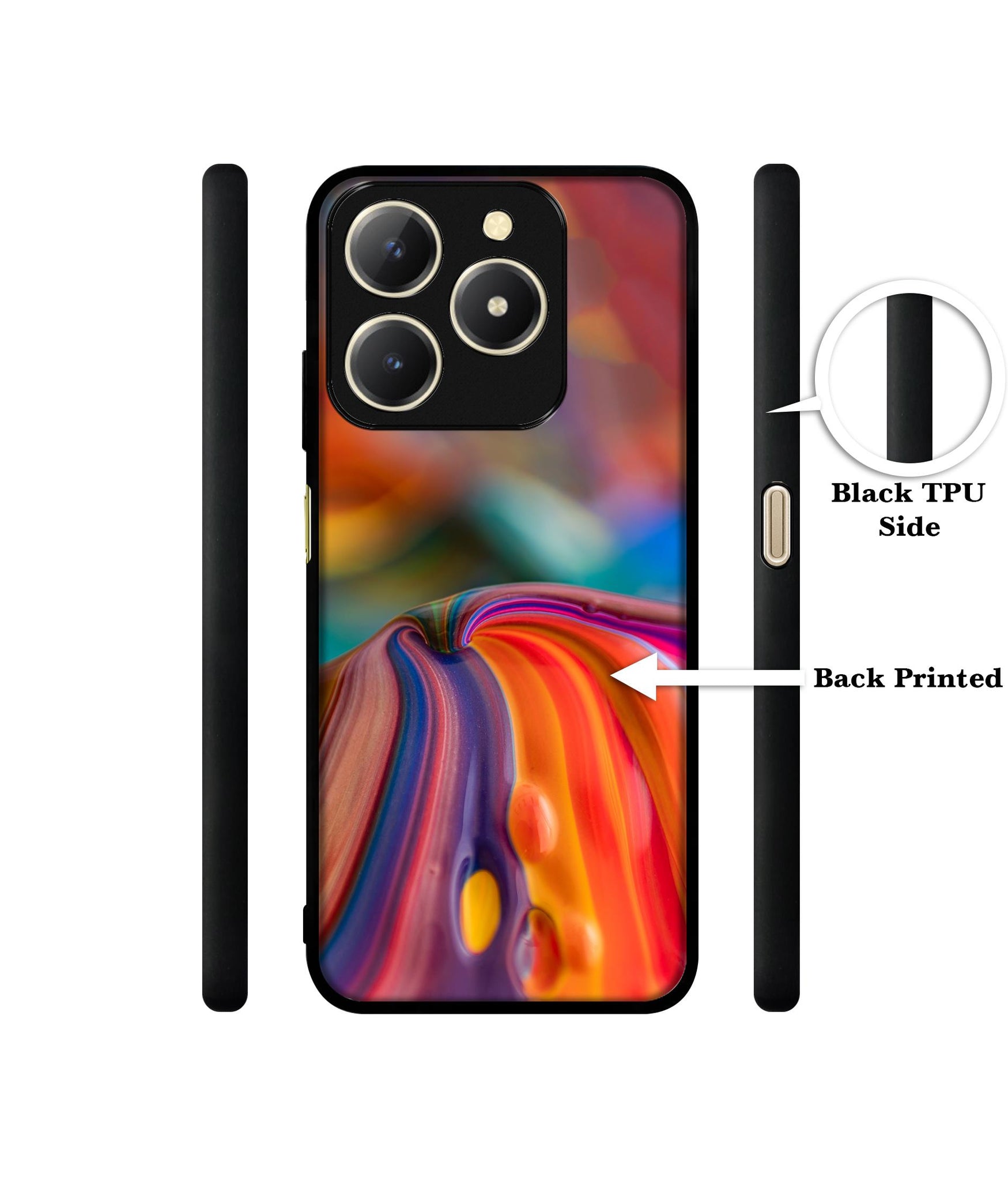 Rainbow Colors Designer 2D Printed Back Case Cover for Realme C61 4G