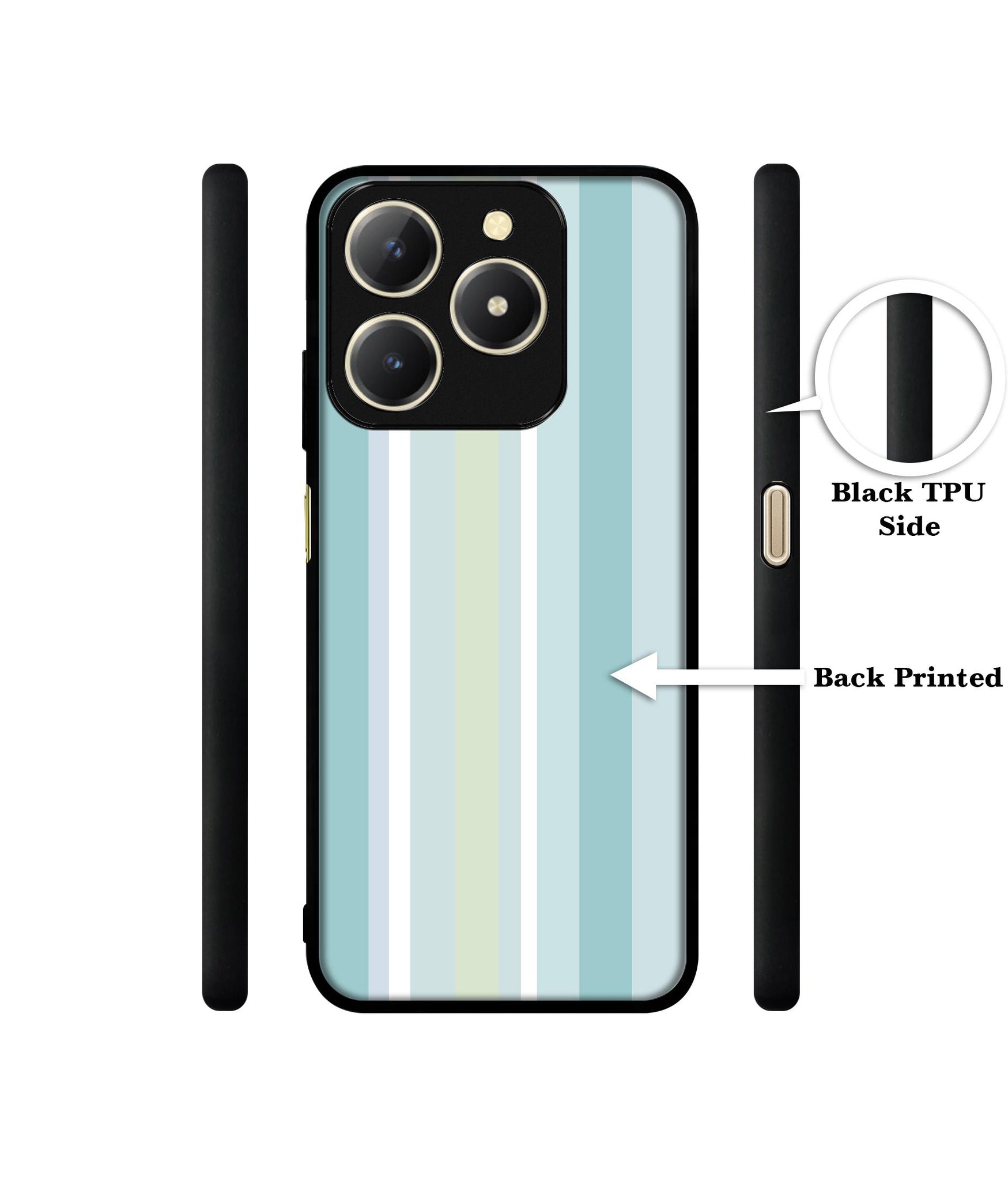 Light Green Stripes Design Designer 2D Printed Back Case Cover for Realme C61 4G