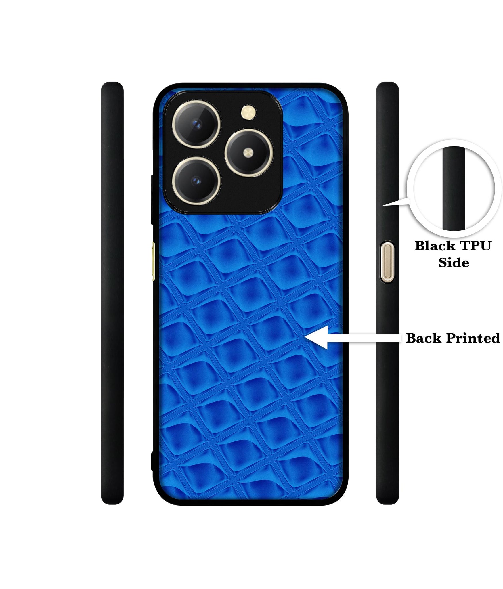 Blue Diamond Design Designer 2D Printed Back Case Cover for Realme C61 4G