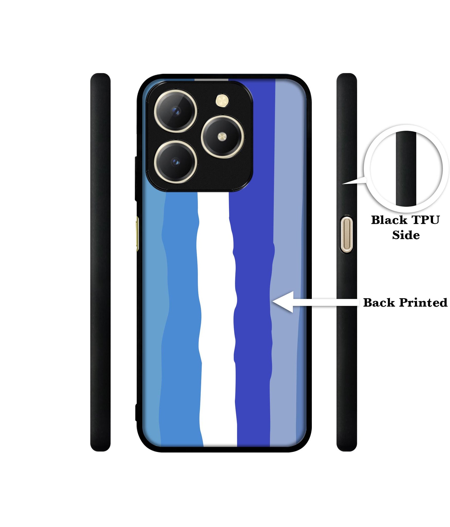 Blue Stripes Rainbow Design Designer 2D Printed Back Case Cover for Realme C61 4G