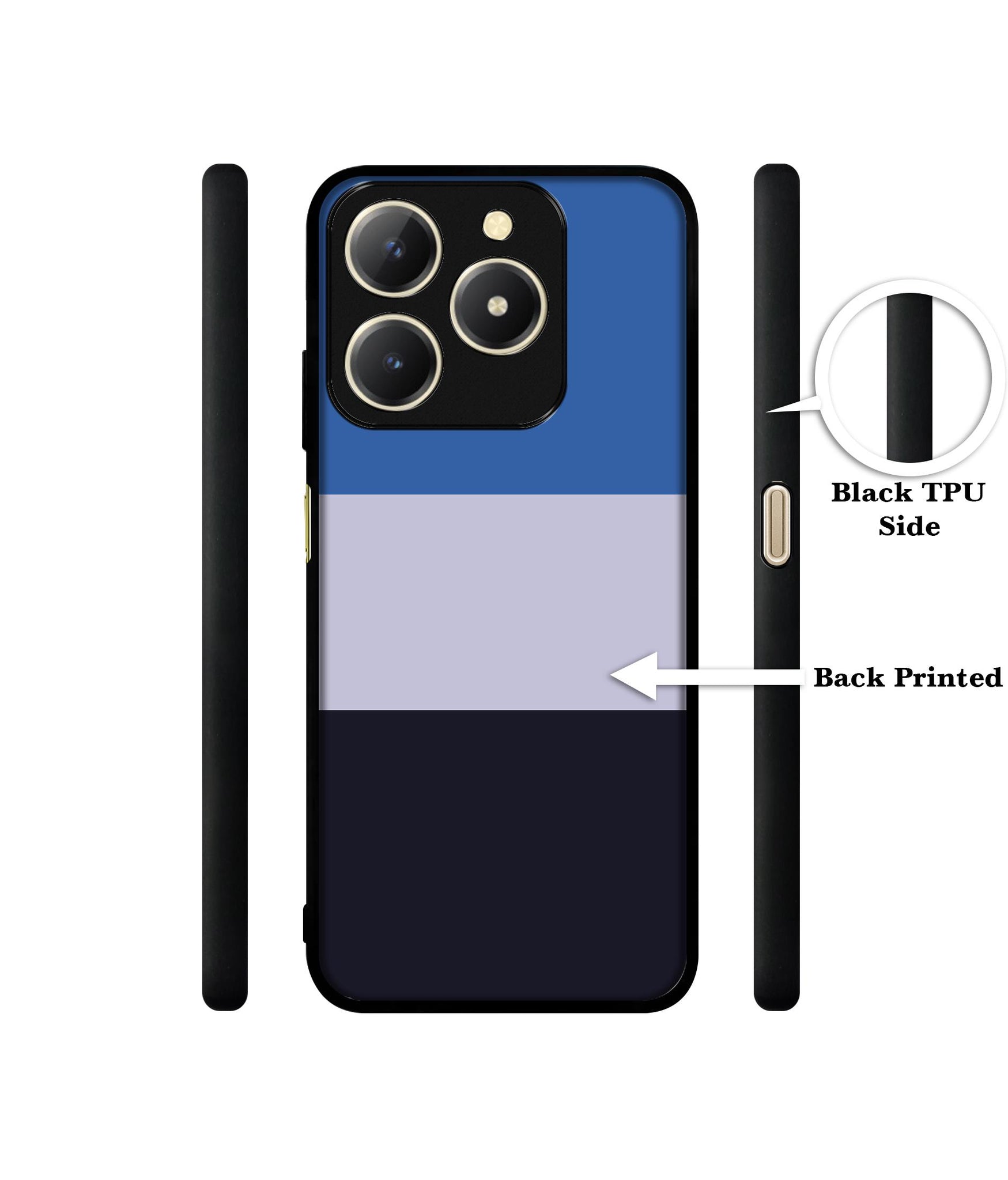 Three Color Stripes Design Designer 2D Printed Back Case Cover for Realme C61 4G