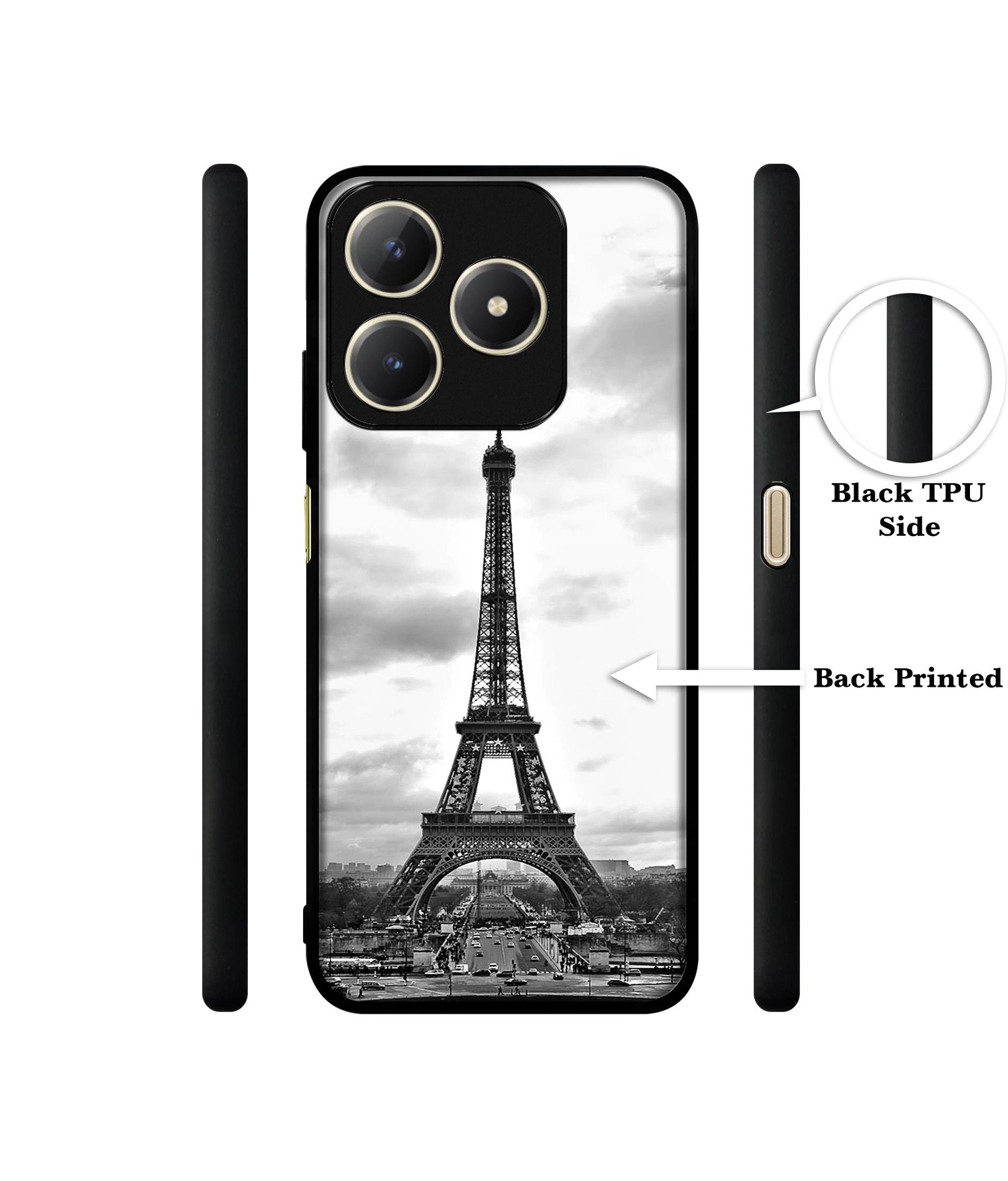 Eiffel Tower Design Designer 2D Printed Back Case Cover for Realme C63 4G / Narzo N63 4G