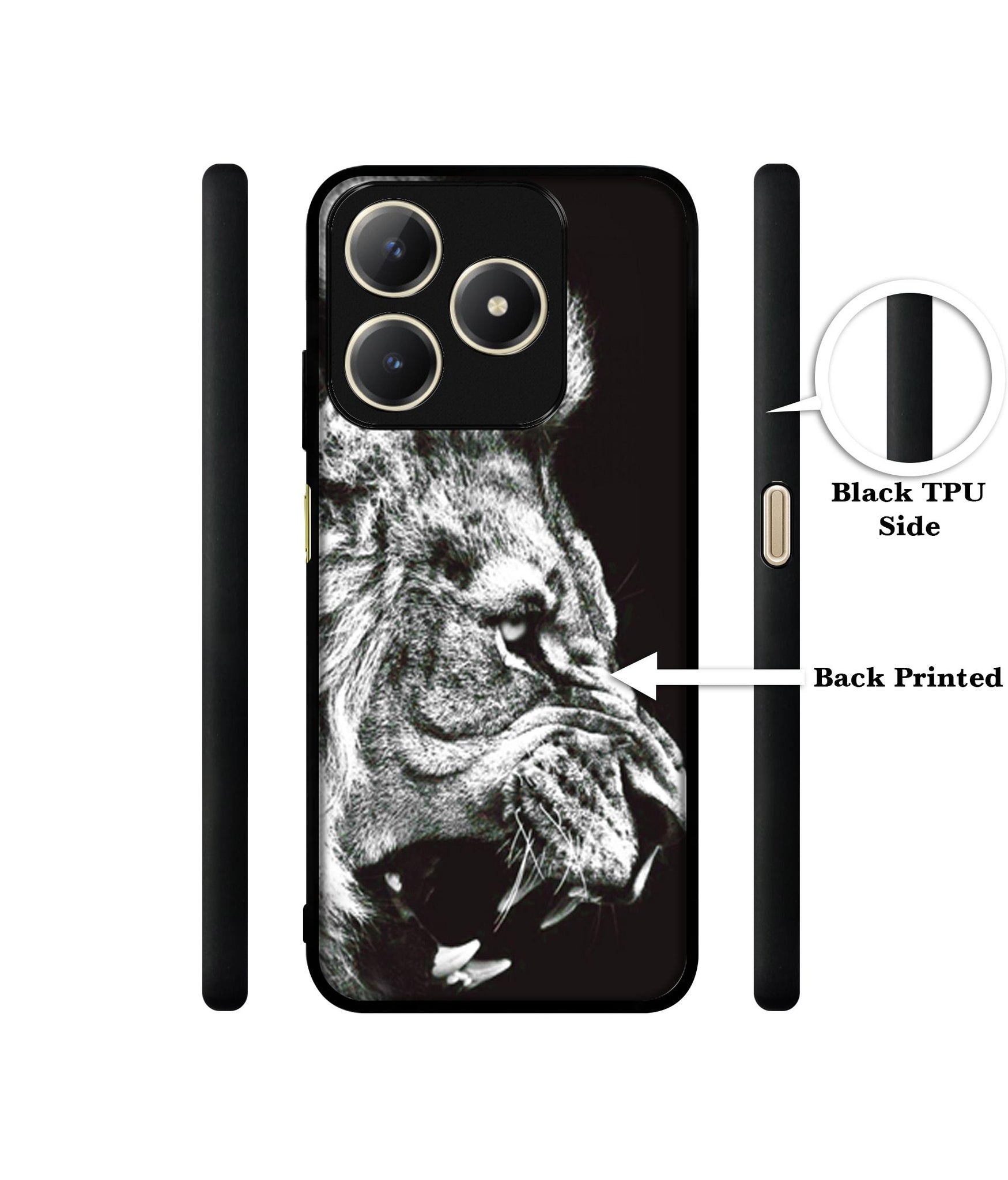 Angry Lion Design Designer 2D Printed Back Case Cover for Realme C63 4G / Narzo N63 4G