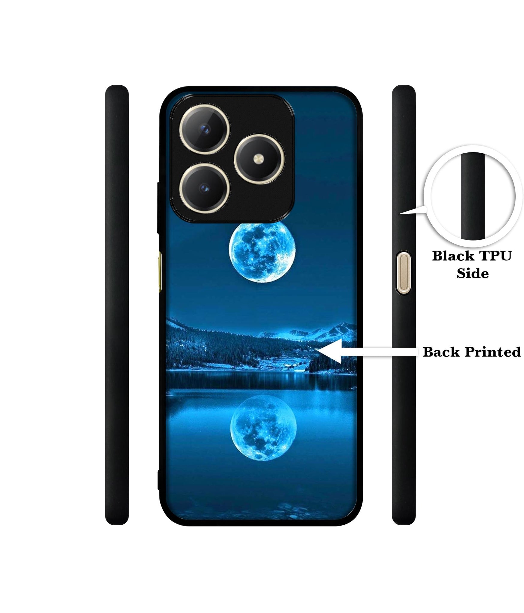 Awesome Moon Design Designer 2D Printed Back Case Cover for Realme C63 4G / Narzo N63 4G