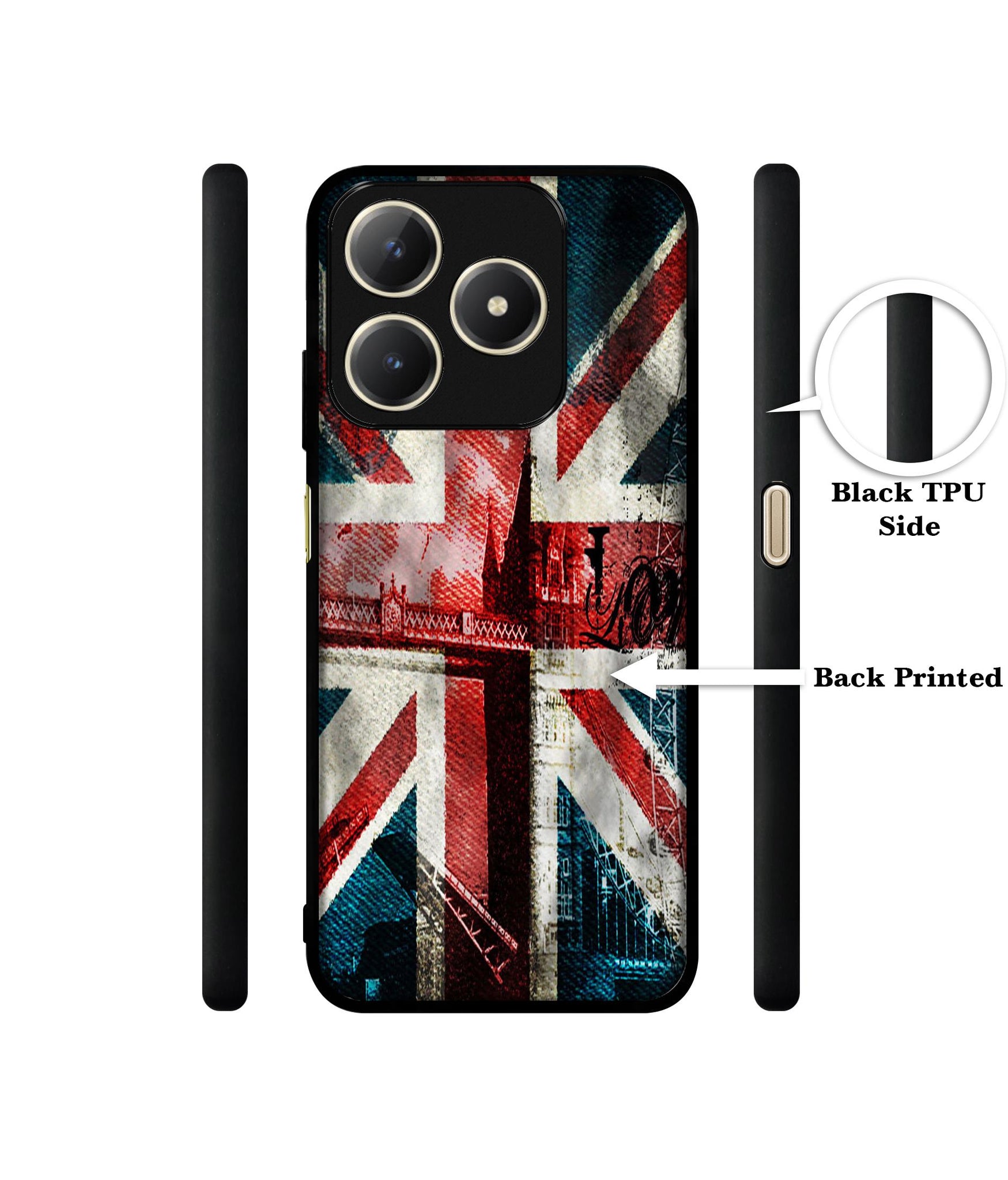 London Flag wallpaper Design Designer 2D Printed Back Case Cover for Realme C63 4G / Narzo N63 4G
