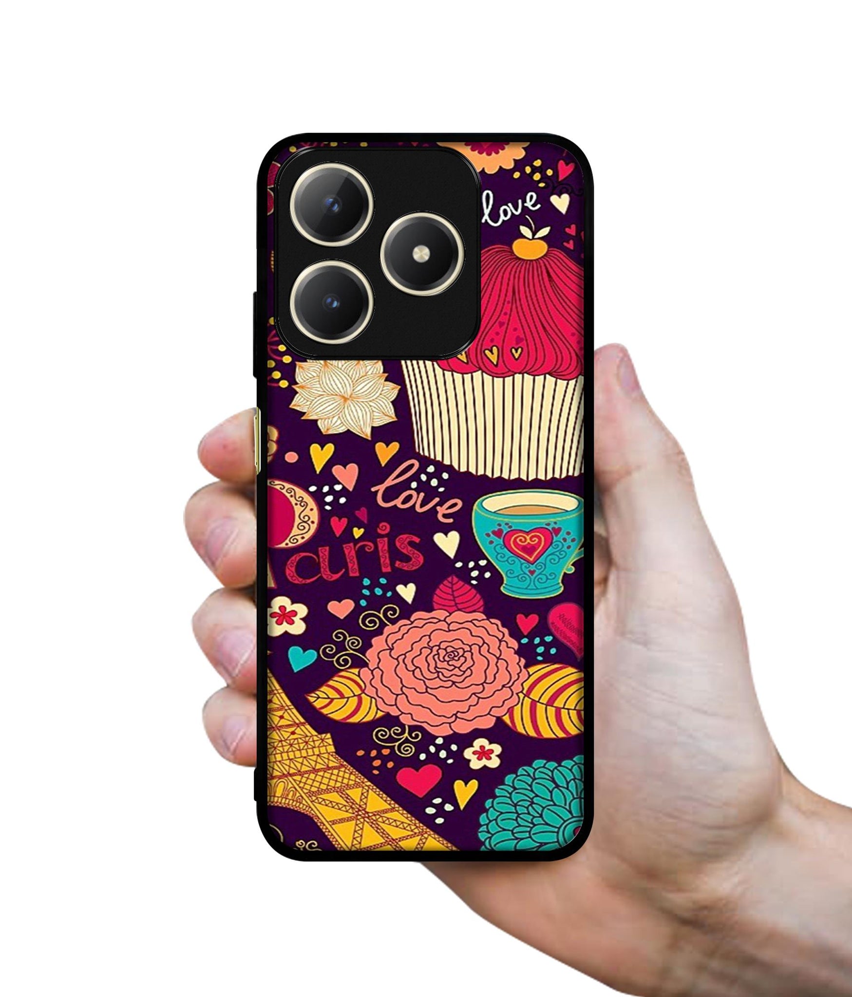 Paris Flower Love Design Designer 2D Printed Back Case Cover for Realme C63 4G / Narzo N63 4G