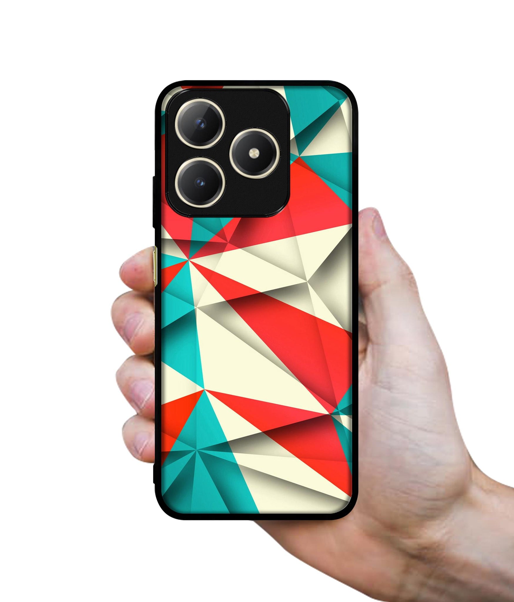 Red Blue White Pattern Design Designer 2D Printed Back Case Cover for Realme C63 4G / Narzo N63 4G