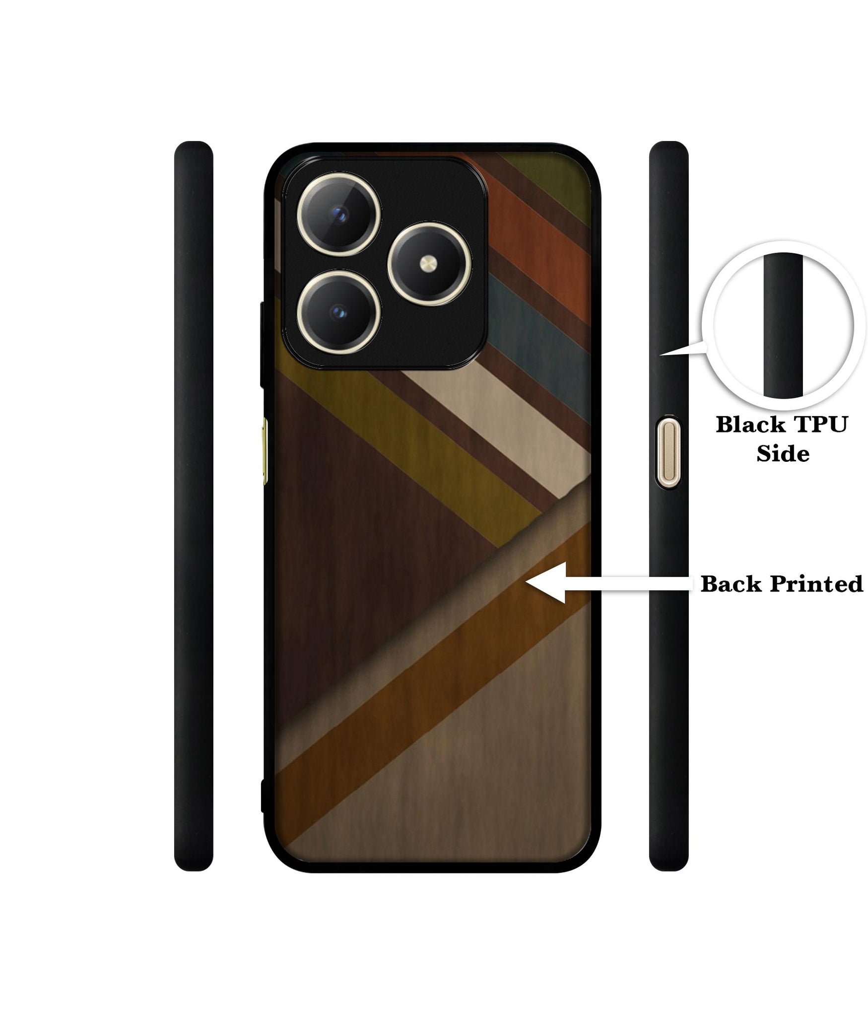 Colorful Wooden Pattern Design Designer 2D Printed Back Case Cover for Realme C63 4G / Narzo N63 4G