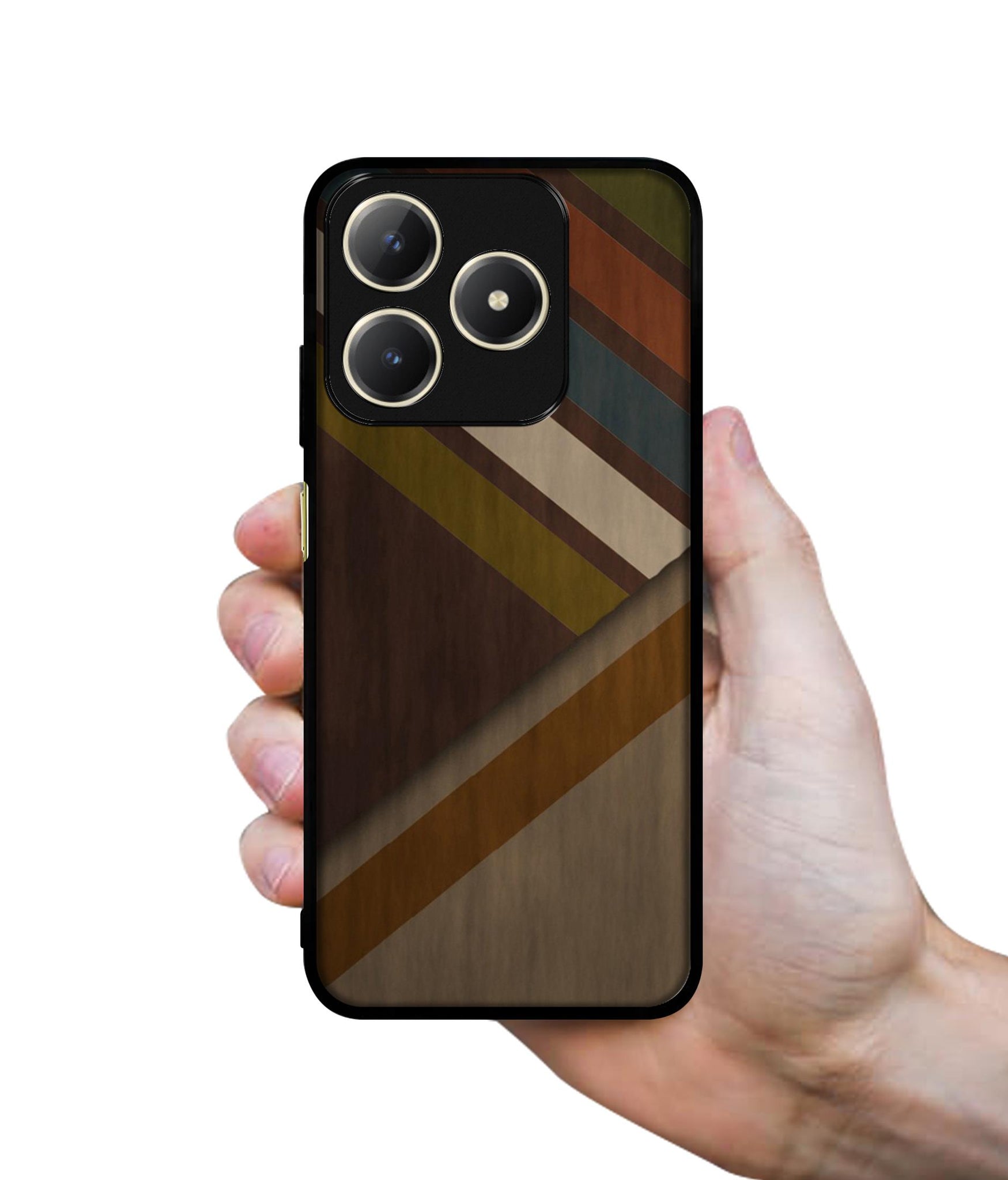 Colorful Wooden Pattern Design Designer 2D Printed Back Case Cover for Realme C63 4G / Narzo N63 4G
