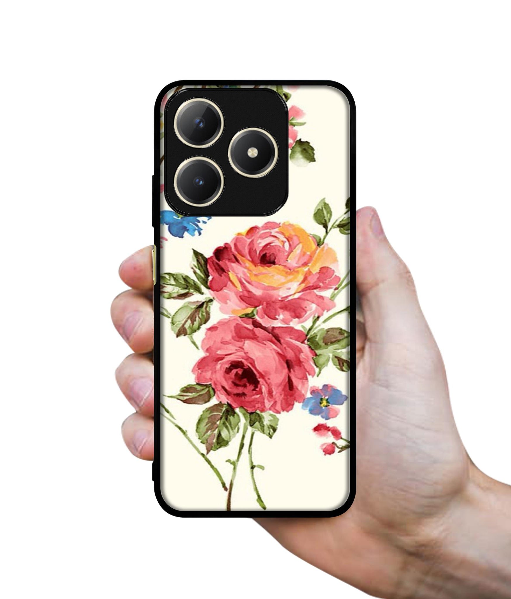 Vintage Painting Flower Design Designer 2D Printed Back Case Cover for Realme C63 4G / Narzo N63 4G