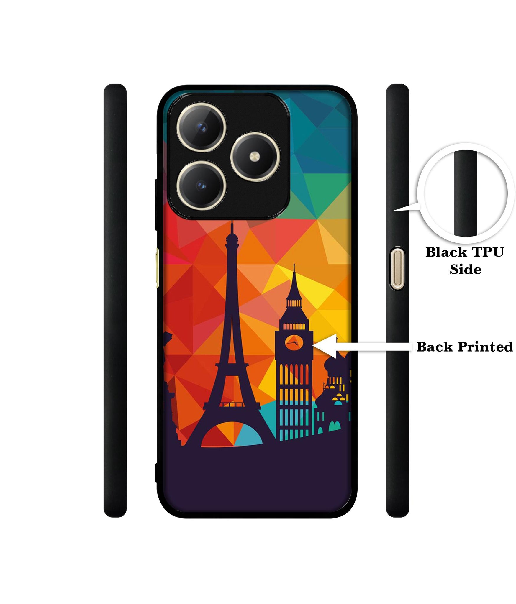 Colored Paris Design Designer 2D Printed Back Case Cover for Realme C63 4G / Narzo N63 4G