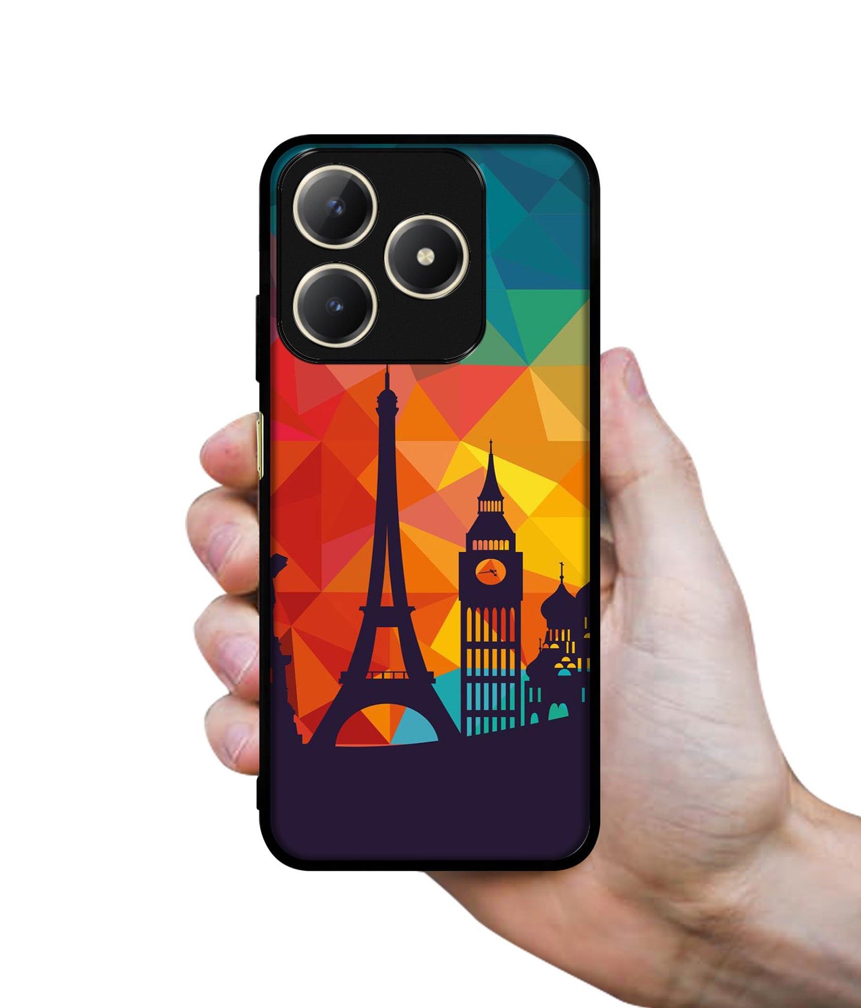 Colored Paris Design Designer 2D Printed Back Case Cover for Realme C63 4G / Narzo N63 4G