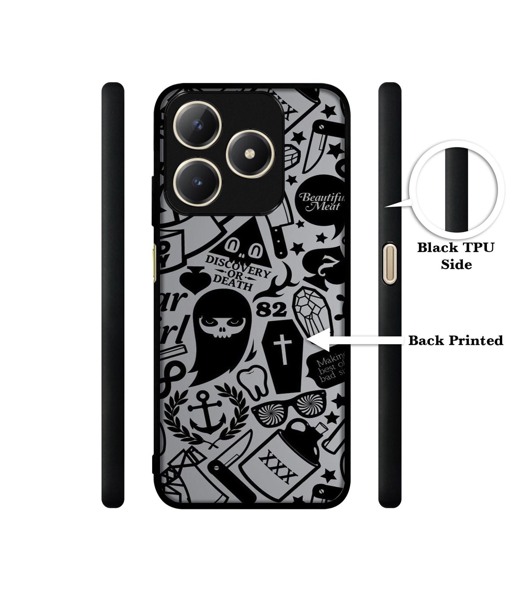 Discover Or Death Design Designer 2D Printed Back Case Cover for Realme C63 4G / Narzo N63 4G