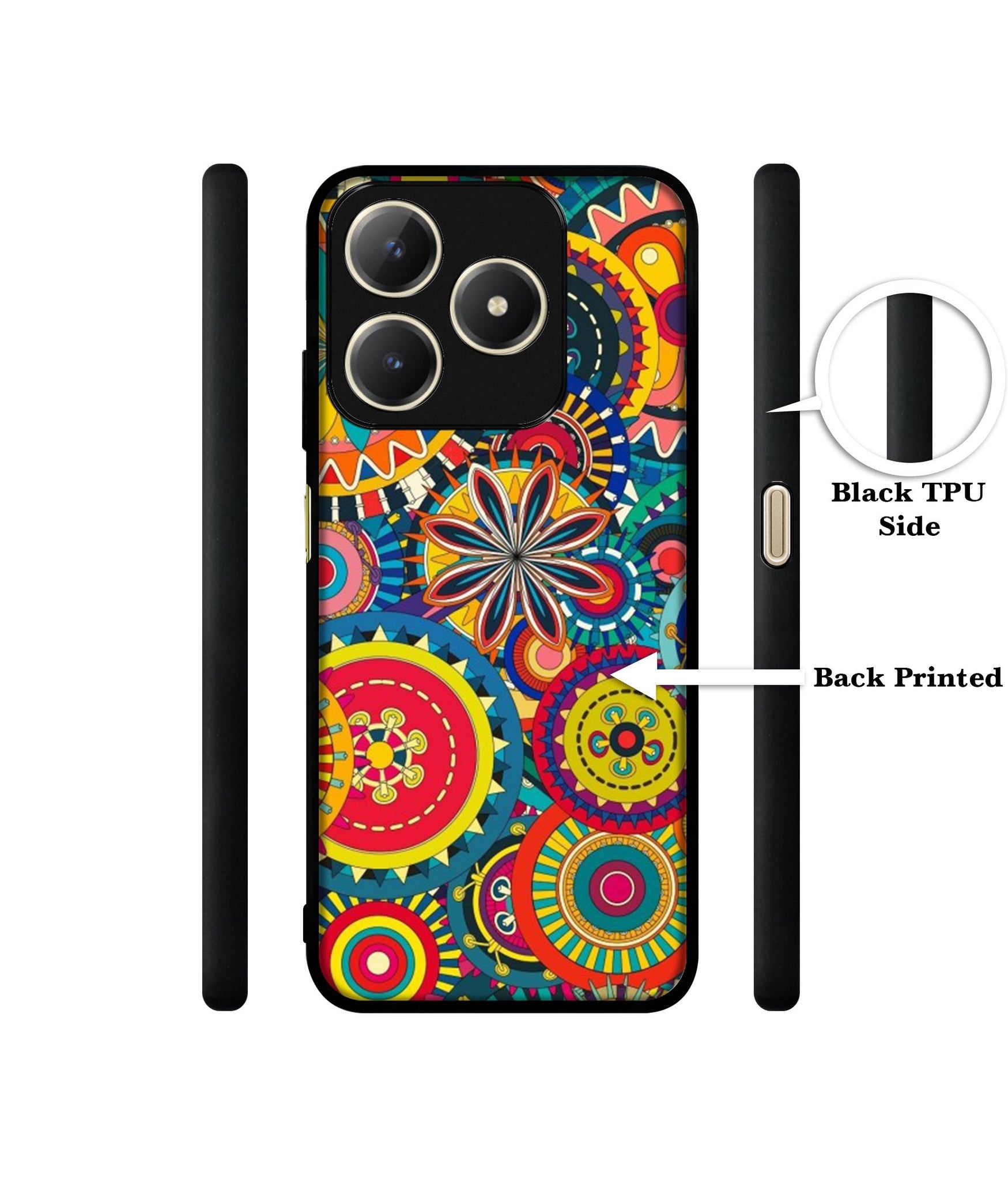 Ring Pattern Print Design Designer 2D Printed Back Case Cover for Realme C63 4G / Narzo N63 4G