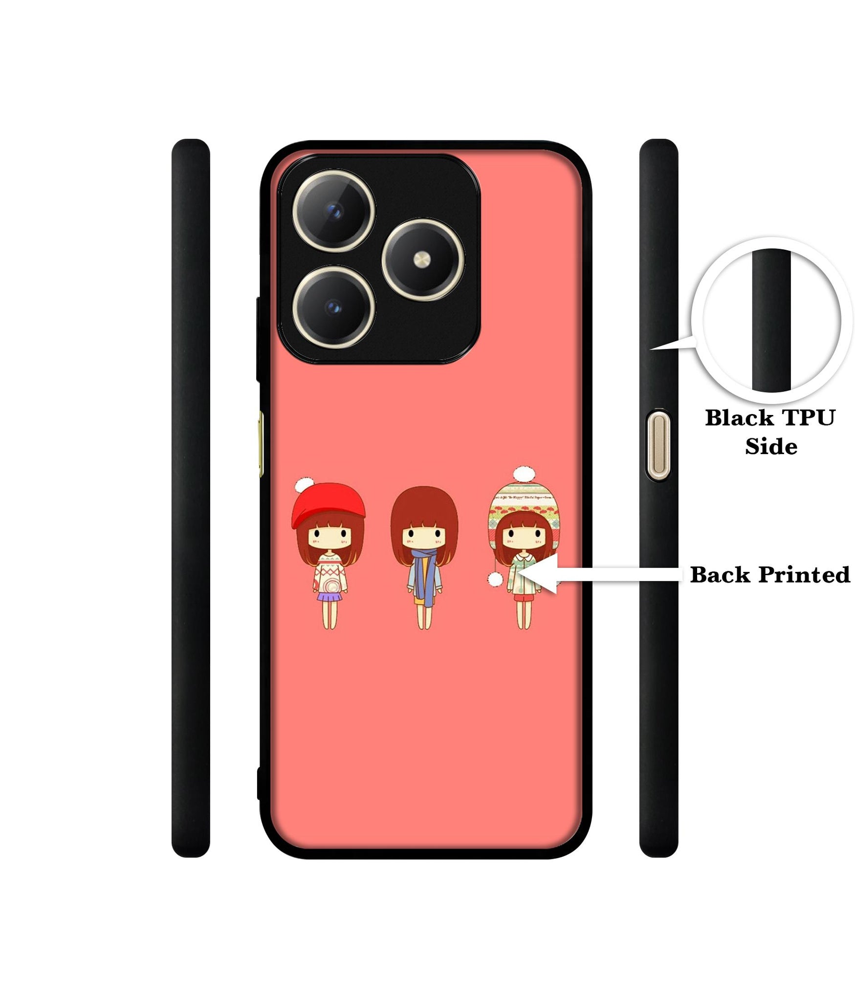 Cute Girls Design Designer 2D Printed Back Case Cover for Realme C63 4G / Narzo N63 4G