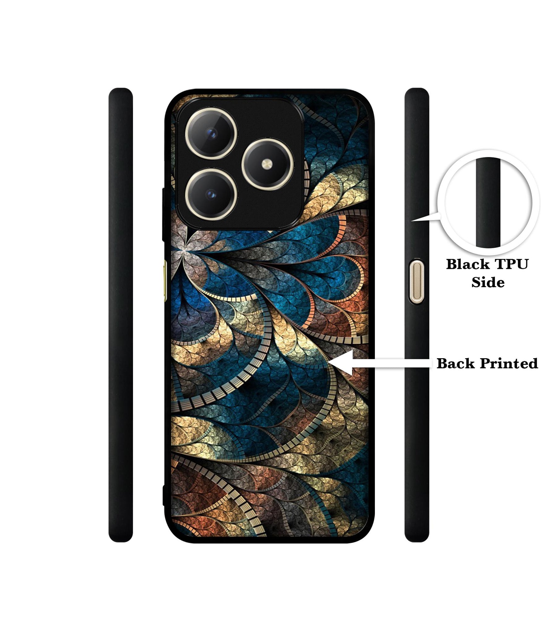 Fractional Pattern Design Designer 2D Printed Back Case Cover for Realme C63 4G / Narzo N63 4G