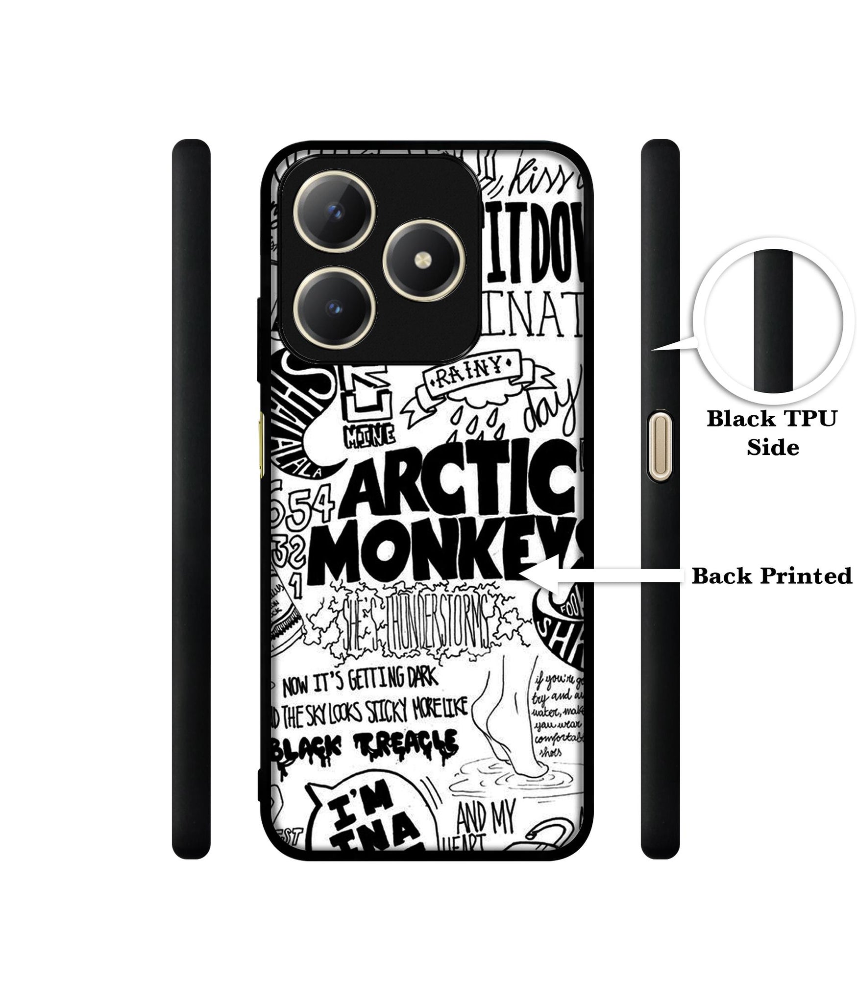 Arctic Monkeys Pattern Design Designer 2D Printed Back Case Cover for Realme C63 4G / Narzo N63 4G