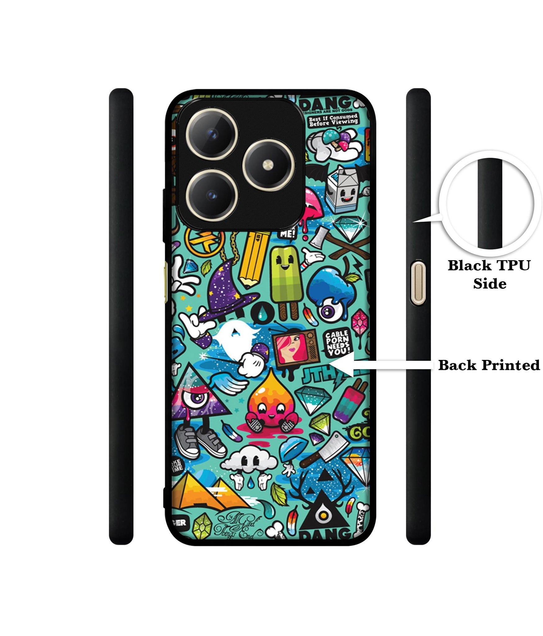 Crazy Design Designer 2D Printed Back Case Cover for Realme C63 4G / Narzo N63 4G