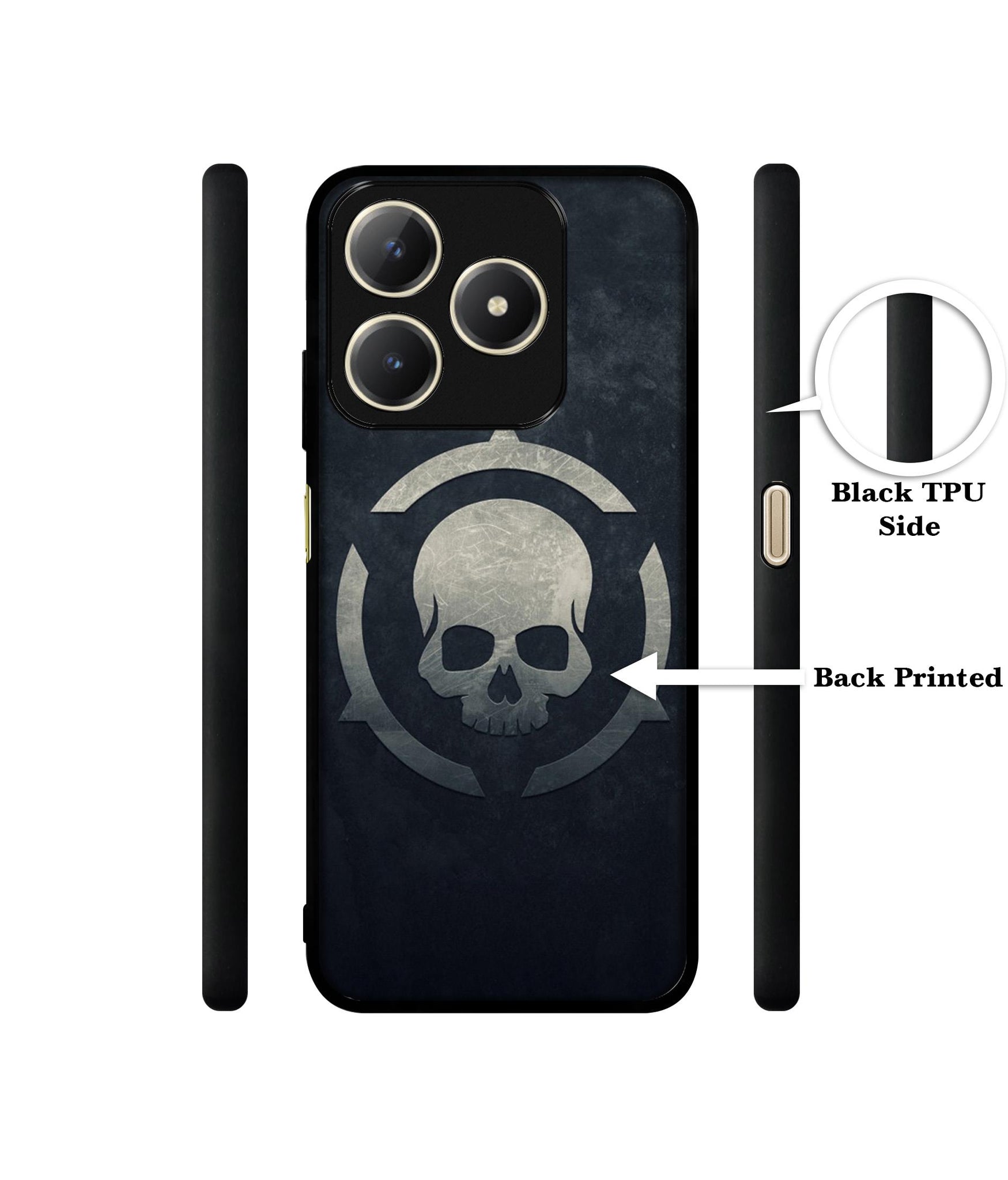 Skull Pattern Print Design Designer 2D Printed Back Case Cover for Realme C63 4G / Narzo N63 4G