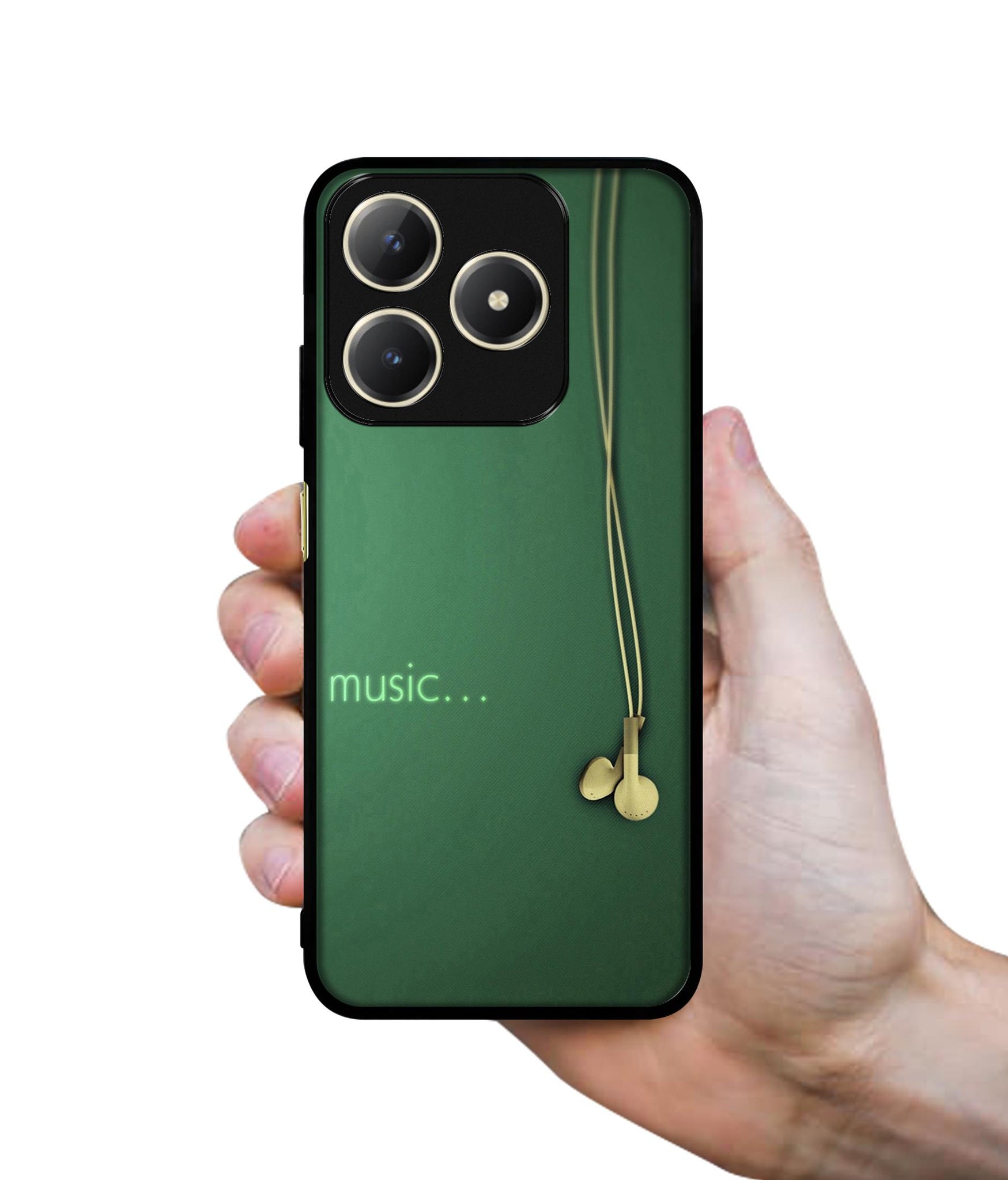 Headphone Music Design Designer 2D Printed Back Case Cover for Realme C63 4G / Narzo N63 4G