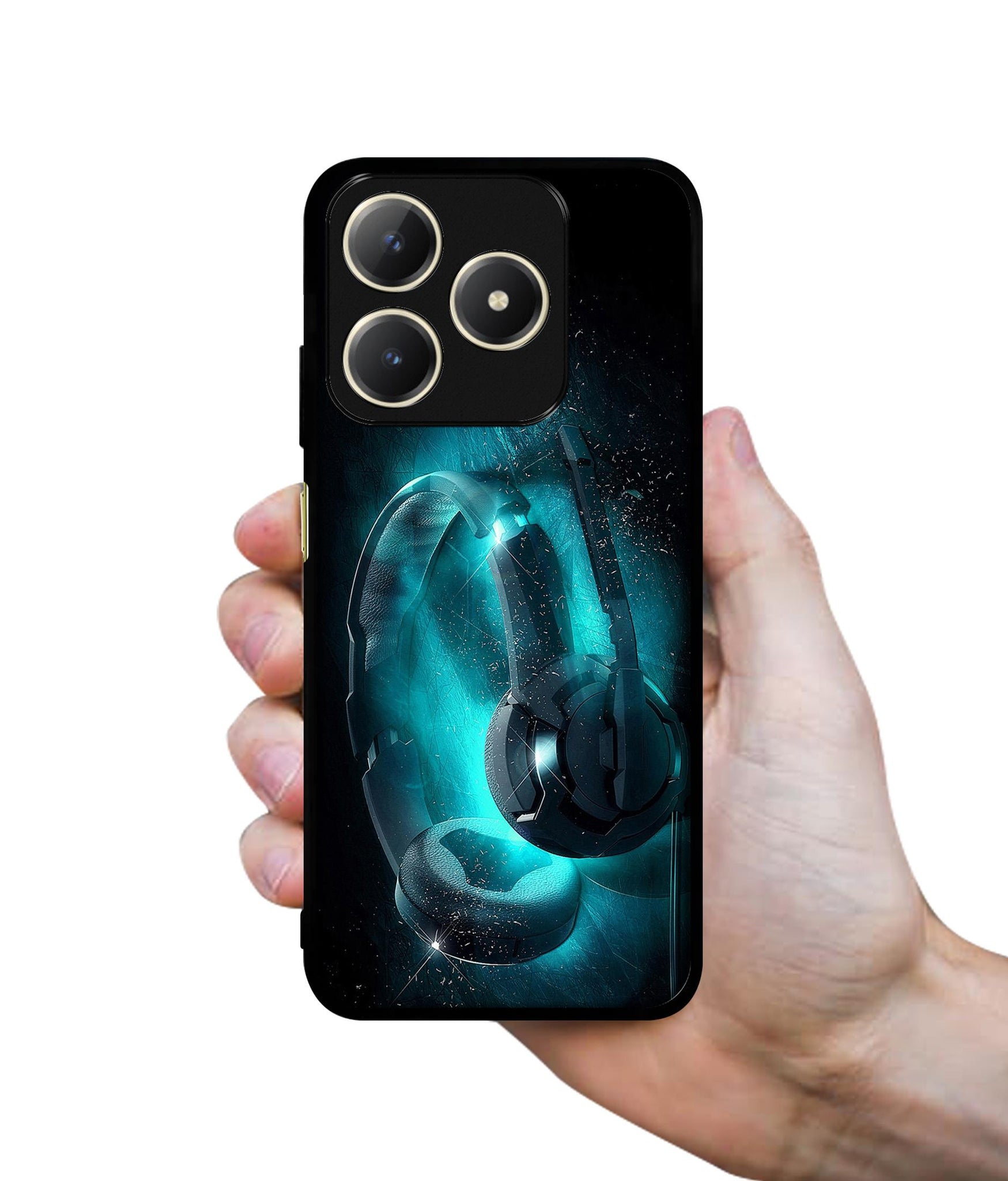 Cool Headphone Design Designer 2D Printed Back Case Cover for Realme C63 4G / Narzo N63 4G