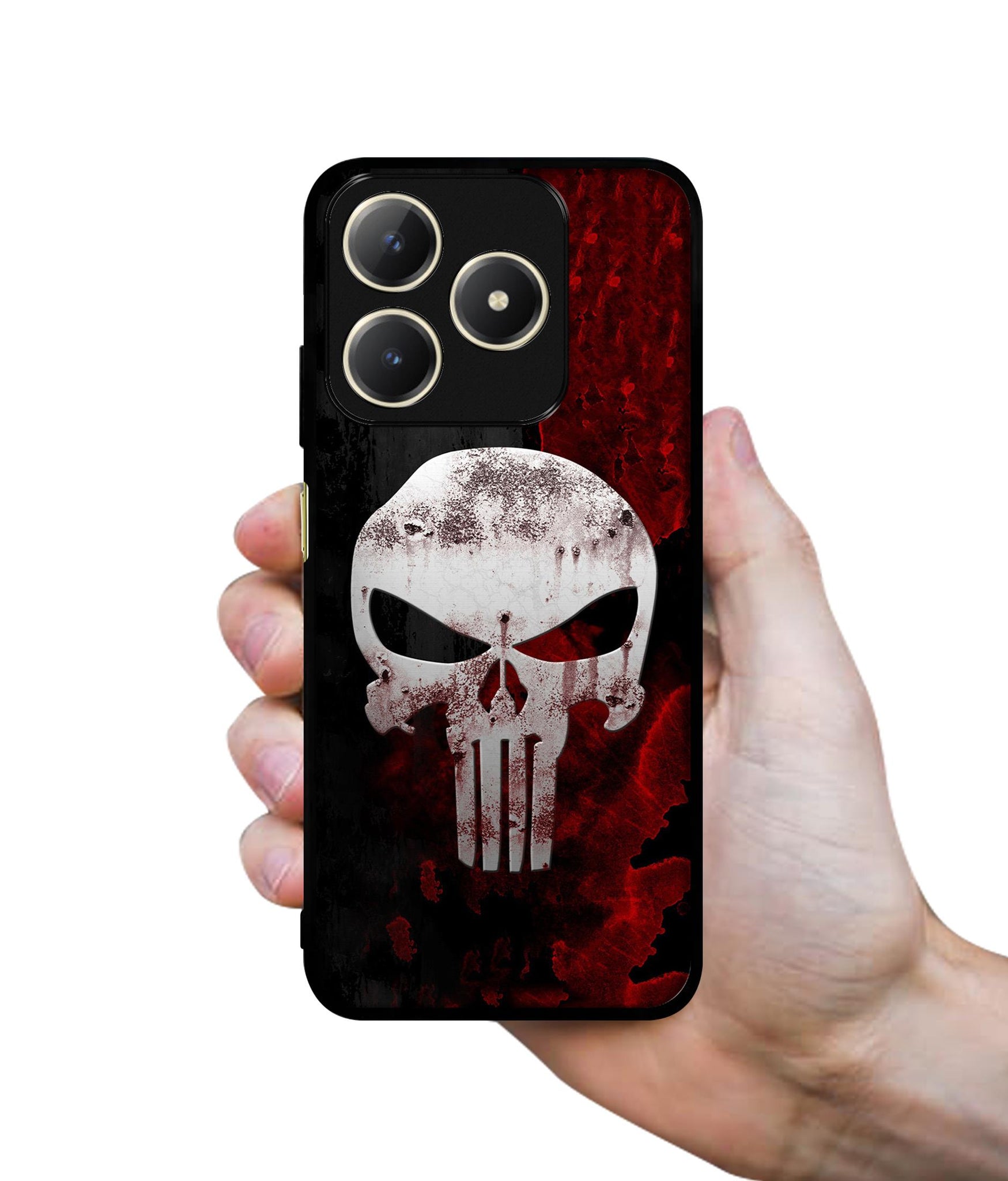Punisher Skull Design Designer 2D Printed Back Case Cover for Realme C63 4G / Narzo N63 4G
