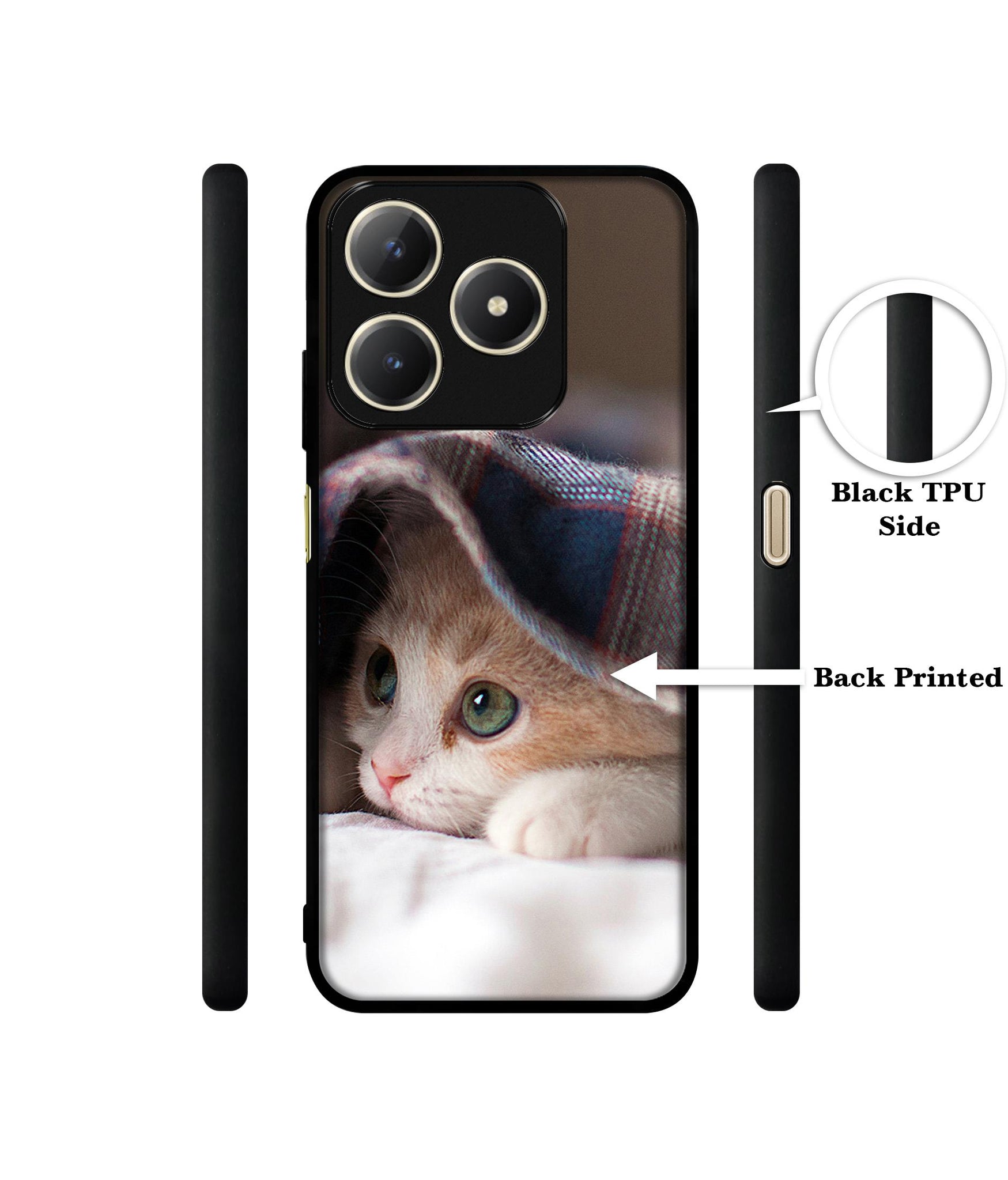 Sleepy Kitten Design Designer 2D Printed Back Case Cover for Realme C63 4G / Narzo N63 4G