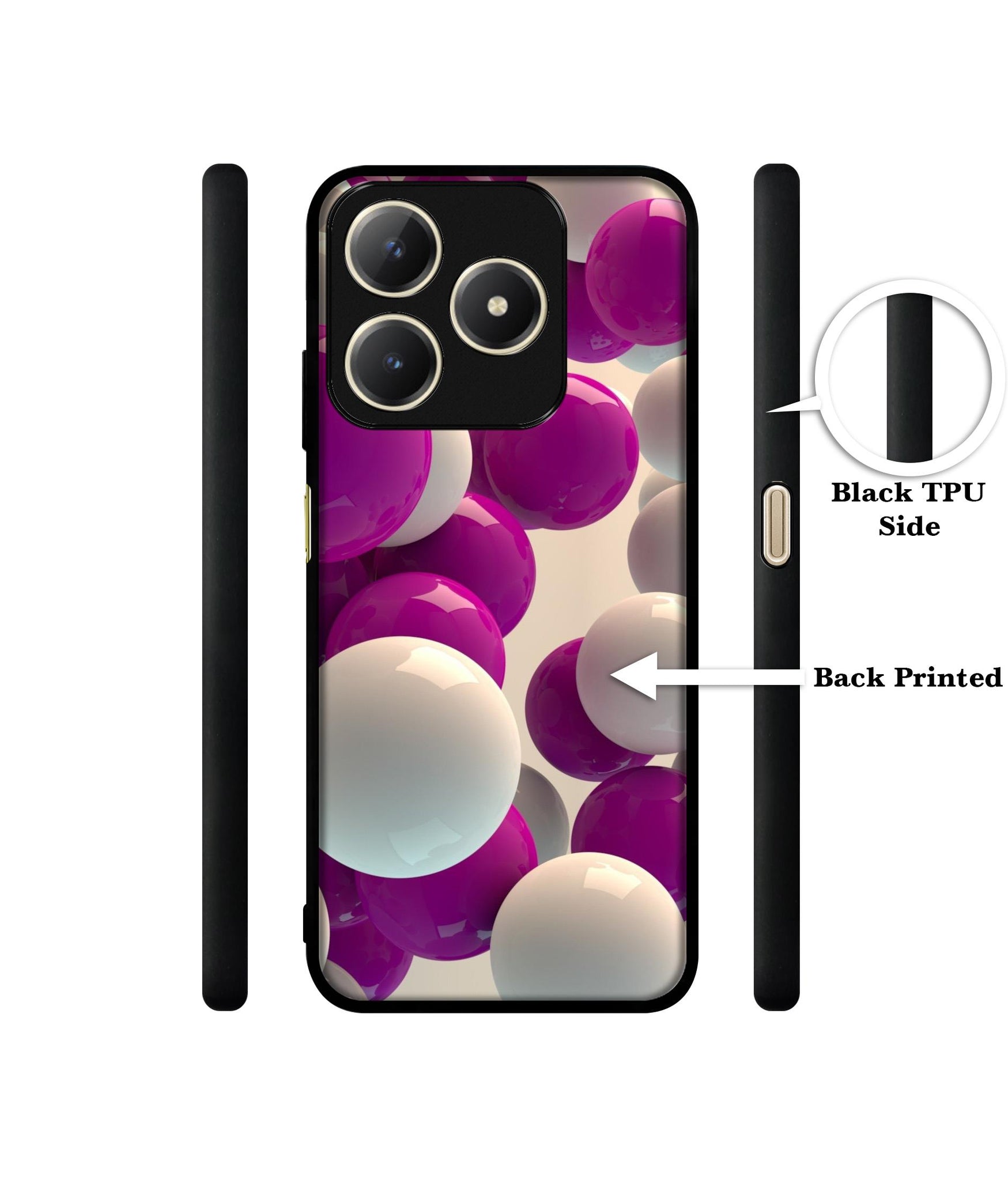 3D Balloons Design Designer 2D Printed Back Case Cover for Realme C63 4G / Narzo N63 4G