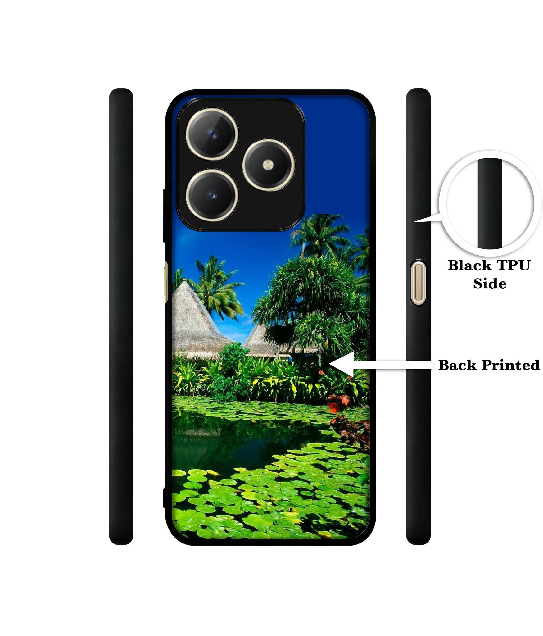 Tropics Water Design Designer 2D Printed Back Case Cover for Realme C63 4G / Narzo N63 4G