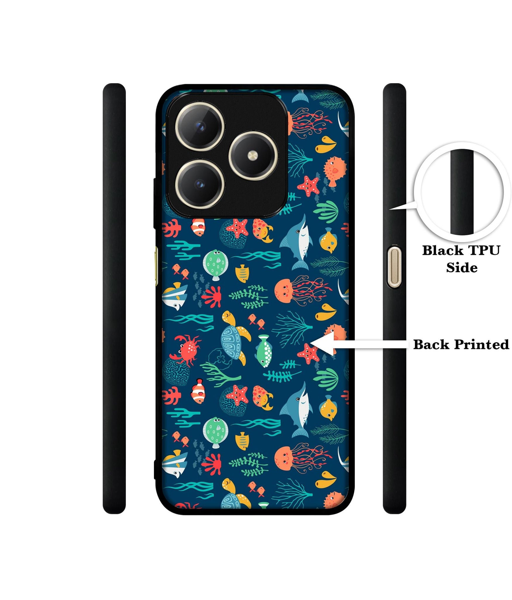 Aquarium Texture Design Designer 2D Printed Back Case Cover for Realme C63 4G / Narzo N63 4G