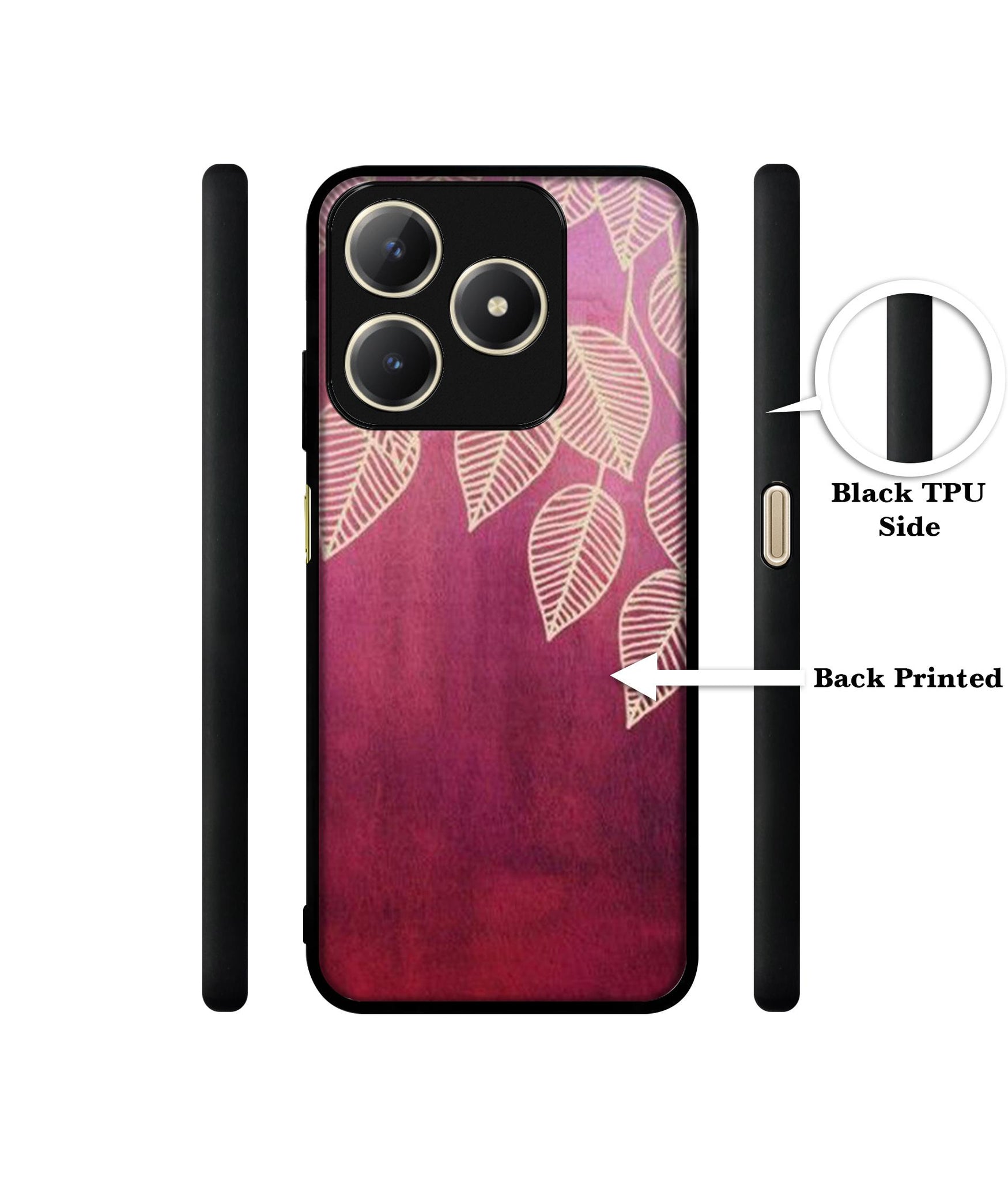 Leaf Pattern Design Designer 2D Printed Back Case Cover for Realme C63 4G / Narzo N63 4G