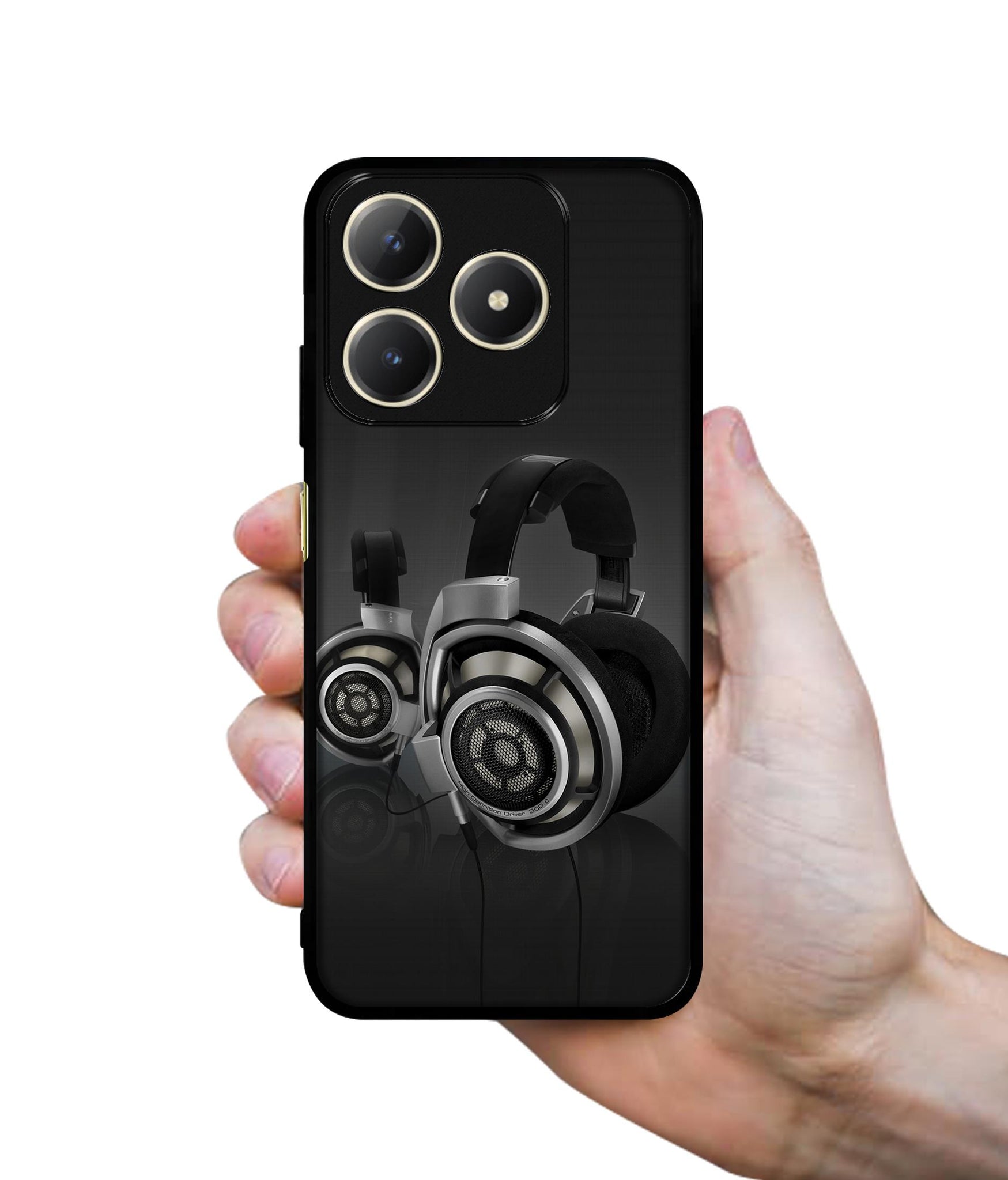 Head Phone Design Designer 2D Printed Back Case Cover for Realme C63 4G / Narzo N63 4G