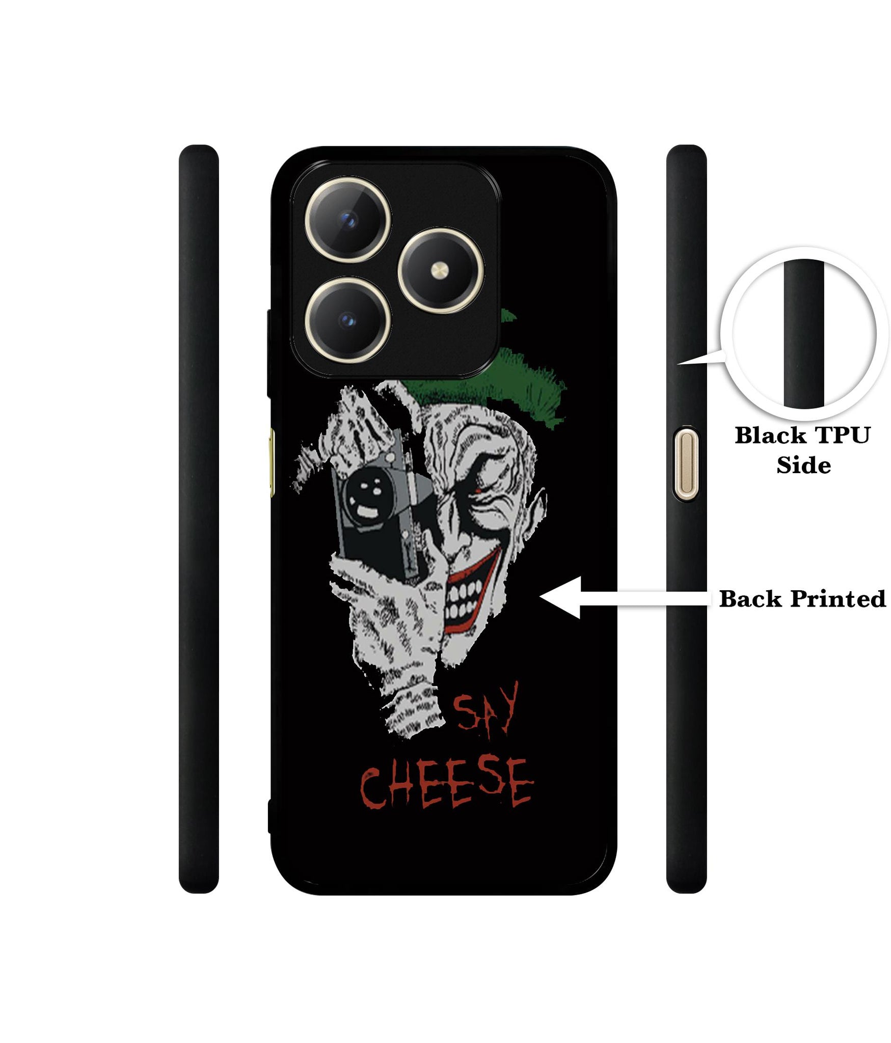 Joker Say Cheese Design Designer 2D Printed Back Case Cover for Realme C63 4G / Narzo N63 4G