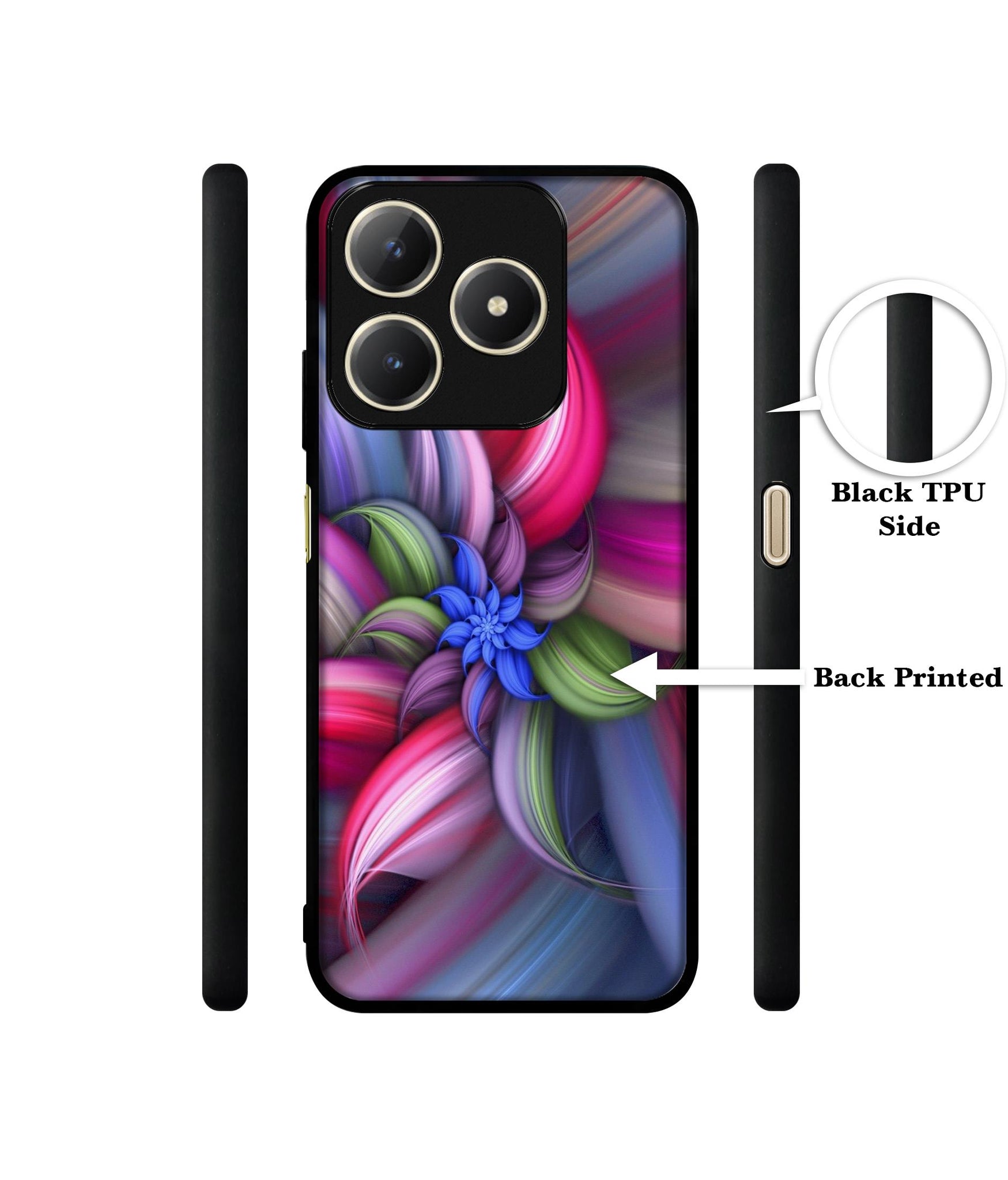 Colorful Flower Design Designer 2D Printed Back Case Cover for Realme C63 4G / Narzo N63 4G