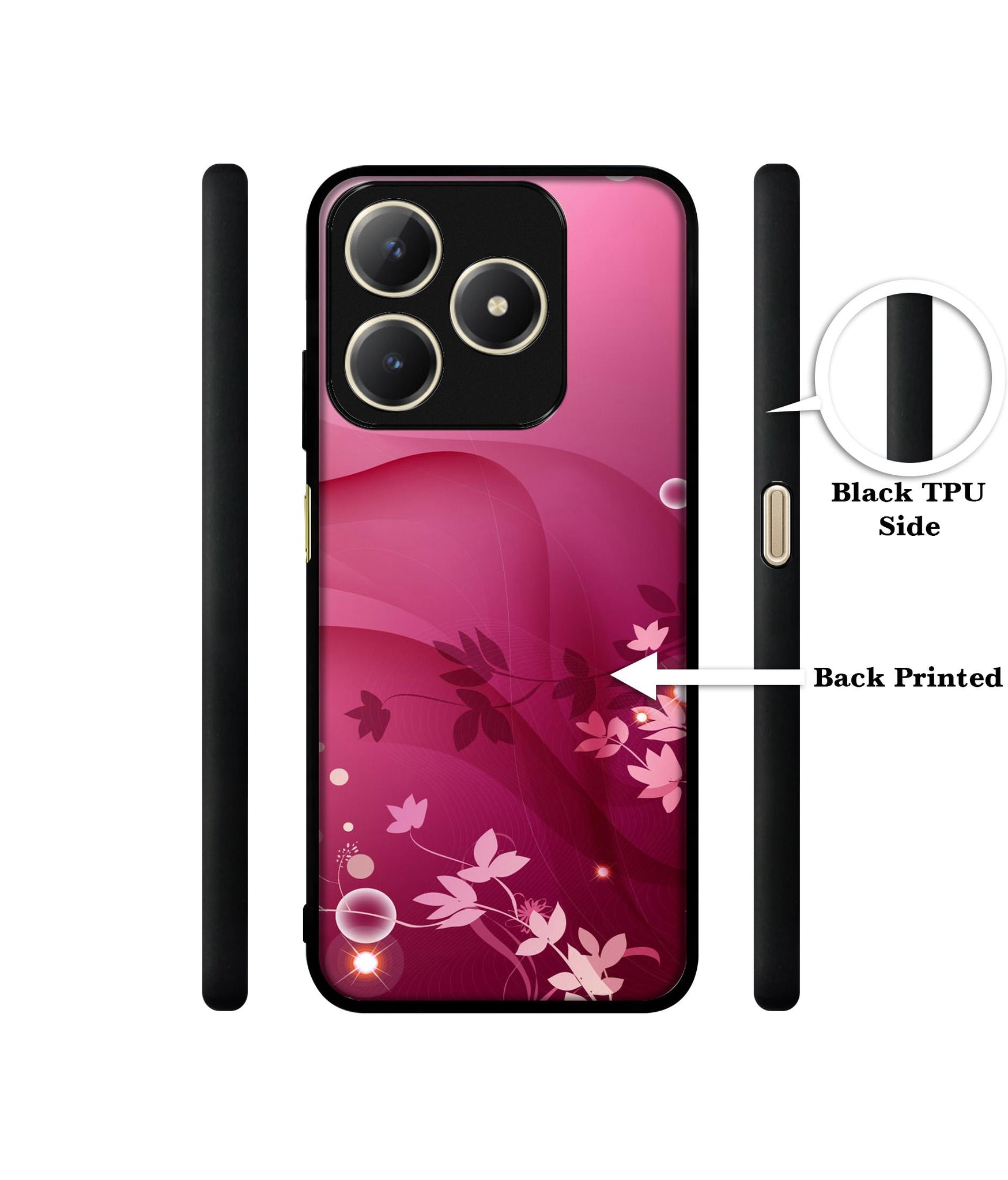 Pink Abstract Design Designer 2D Printed Back Case Cover for Realme C63 4G / Narzo N63 4G