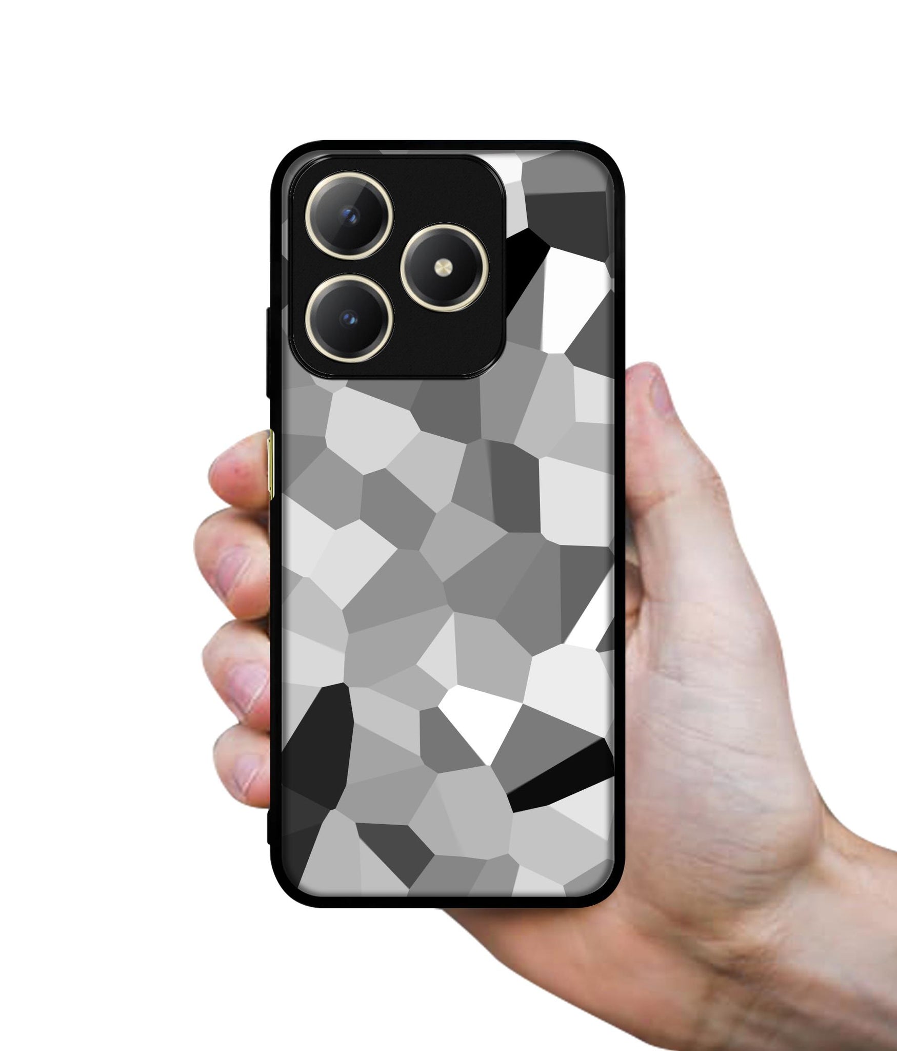 Black & White Mathematical Shape Design Designer 2D Printed Back Case Cover for Realme C63 4G / Narzo N63 4G
