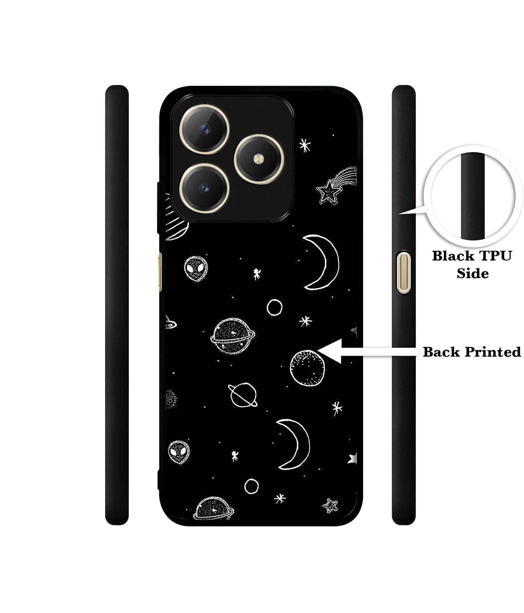 Space Stars Universe Design Designer 2D Printed Back Case Cover for Realme C63 4G / Narzo N63 4G