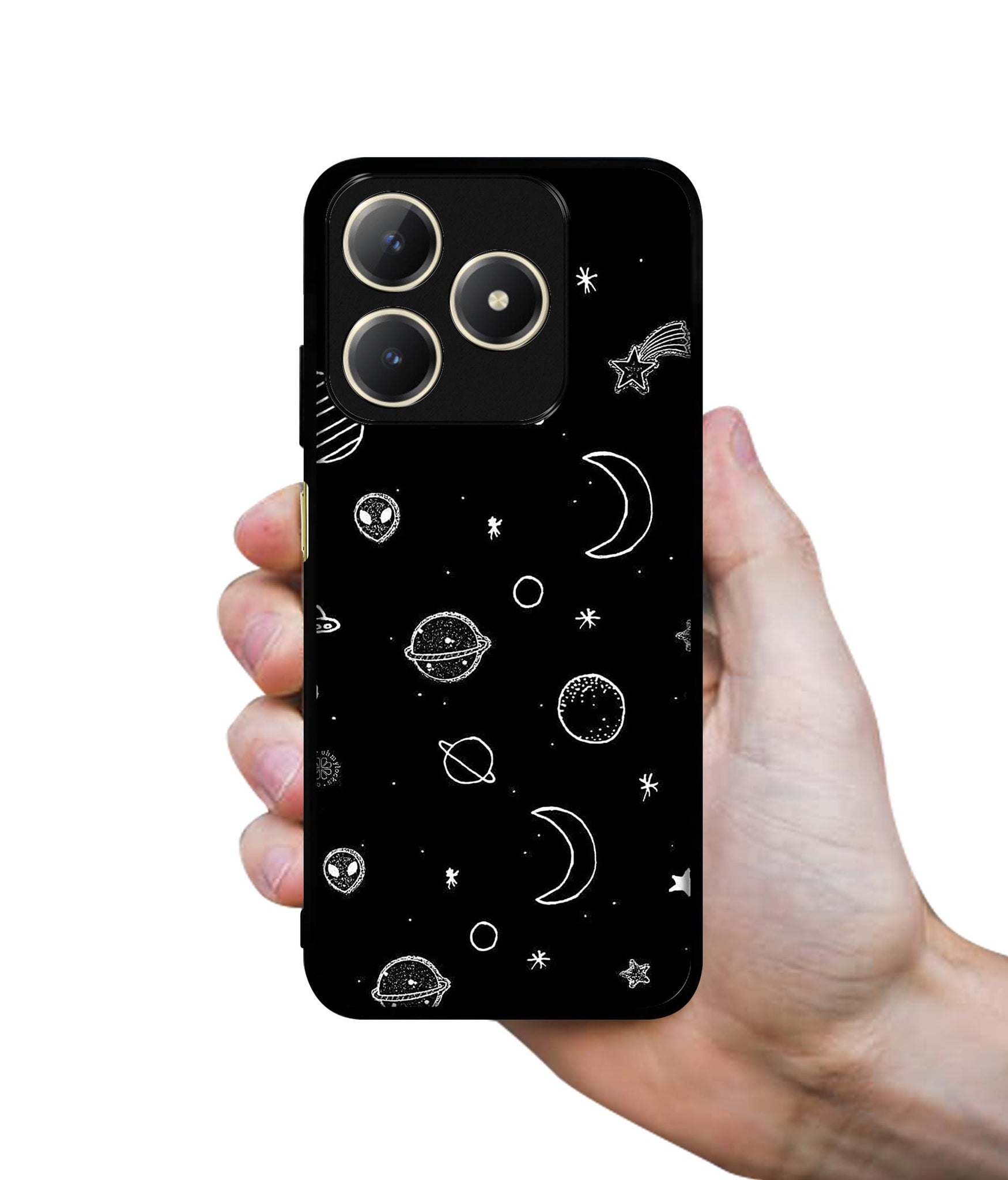 Space Stars Universe Design Designer 2D Printed Back Case Cover for Realme C63 4G / Narzo N63 4G