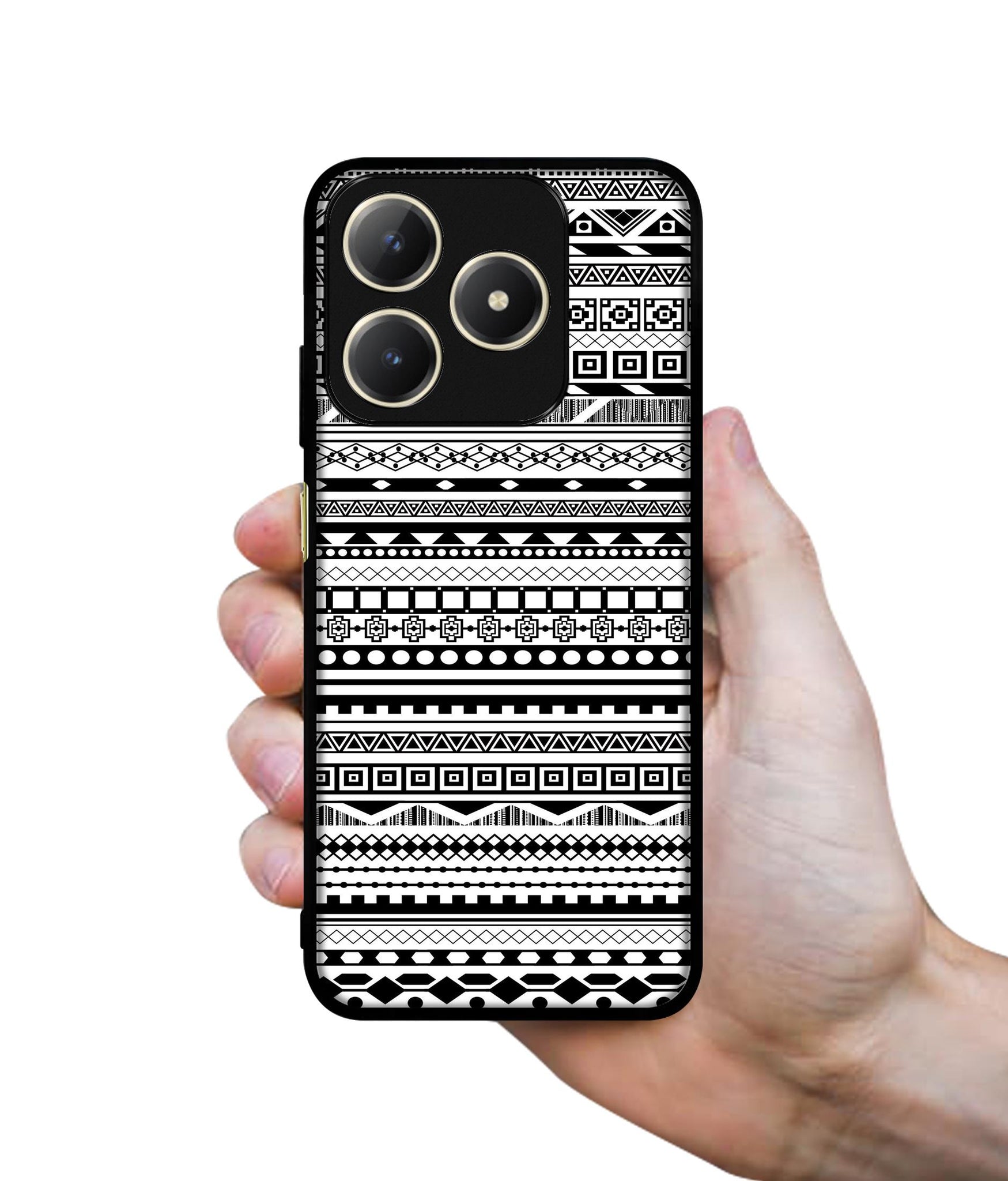 Black & White Patterns Design Designer 2D Printed Back Case Cover for Realme C63 4G / Narzo N63 4G