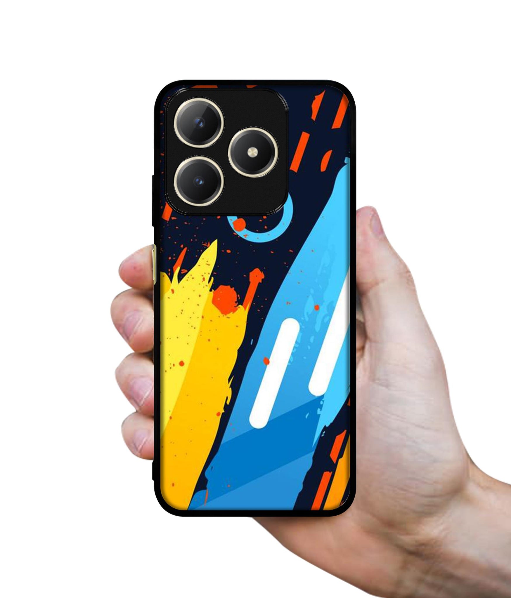 Abstract Stripes Geometric Figures Design Designer 2D Printed Back Case Cover for Realme C63 4G / Narzo N63 4G