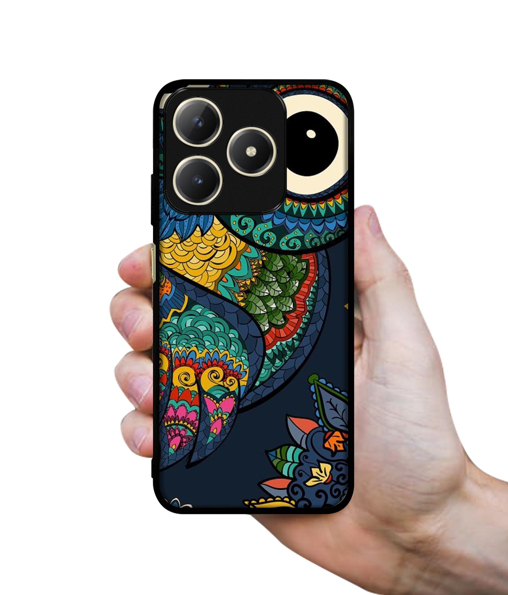 Owl Illustration Design Designer 2D Printed Back Case Cover for Realme C63 4G / Narzo N63 4G