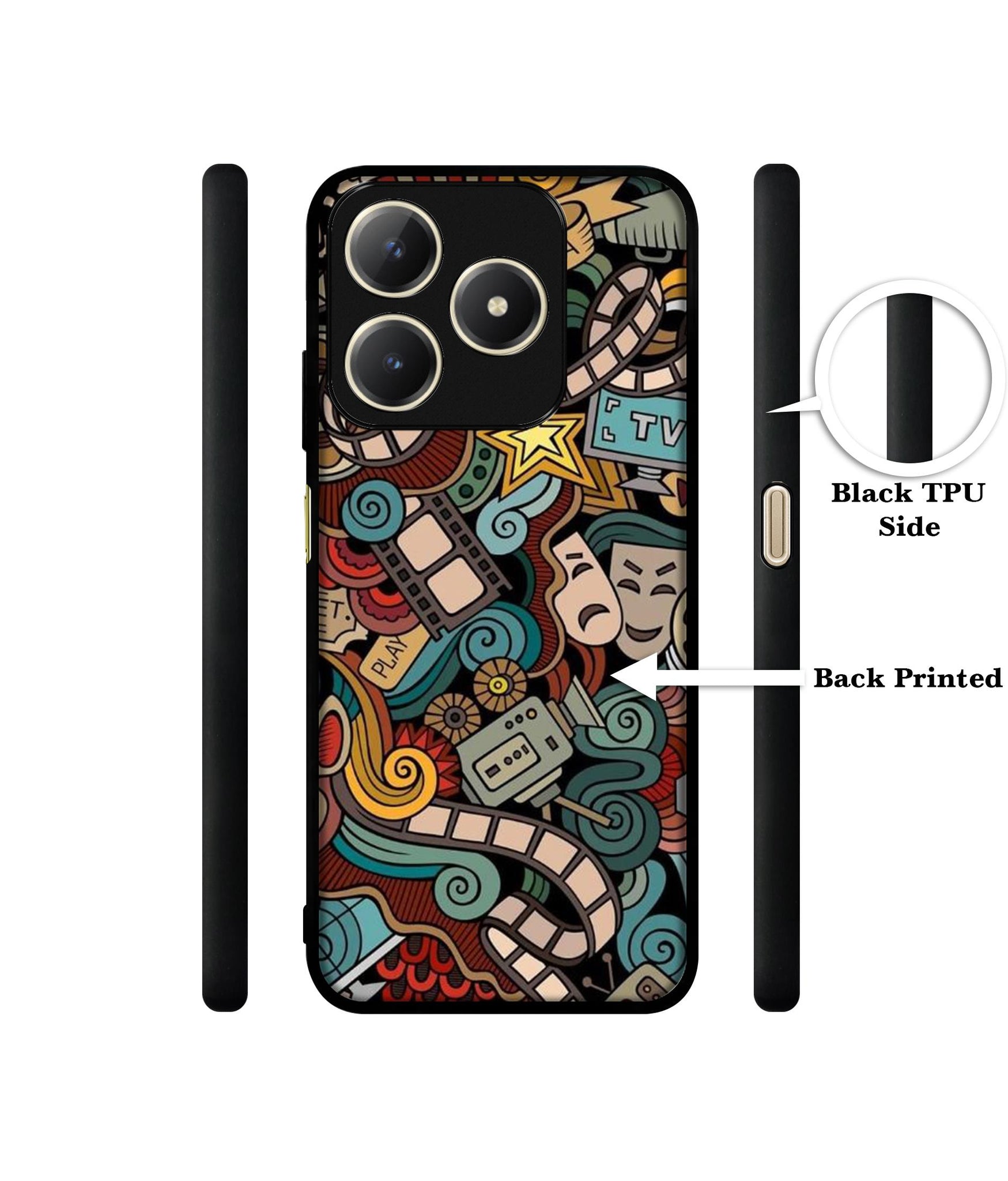 Movies Design Designer 2D Printed Back Case Cover for Realme C63 4G / Narzo N63 4G