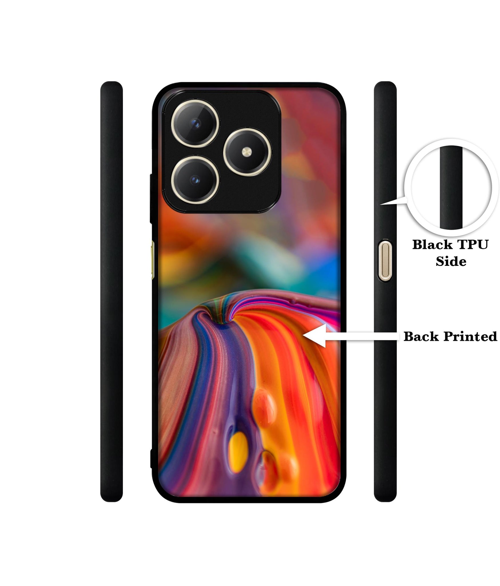 Rainbow Colors Designer 2D Printed Back Case Cover for Realme C63 4G / Narzo N63 4G