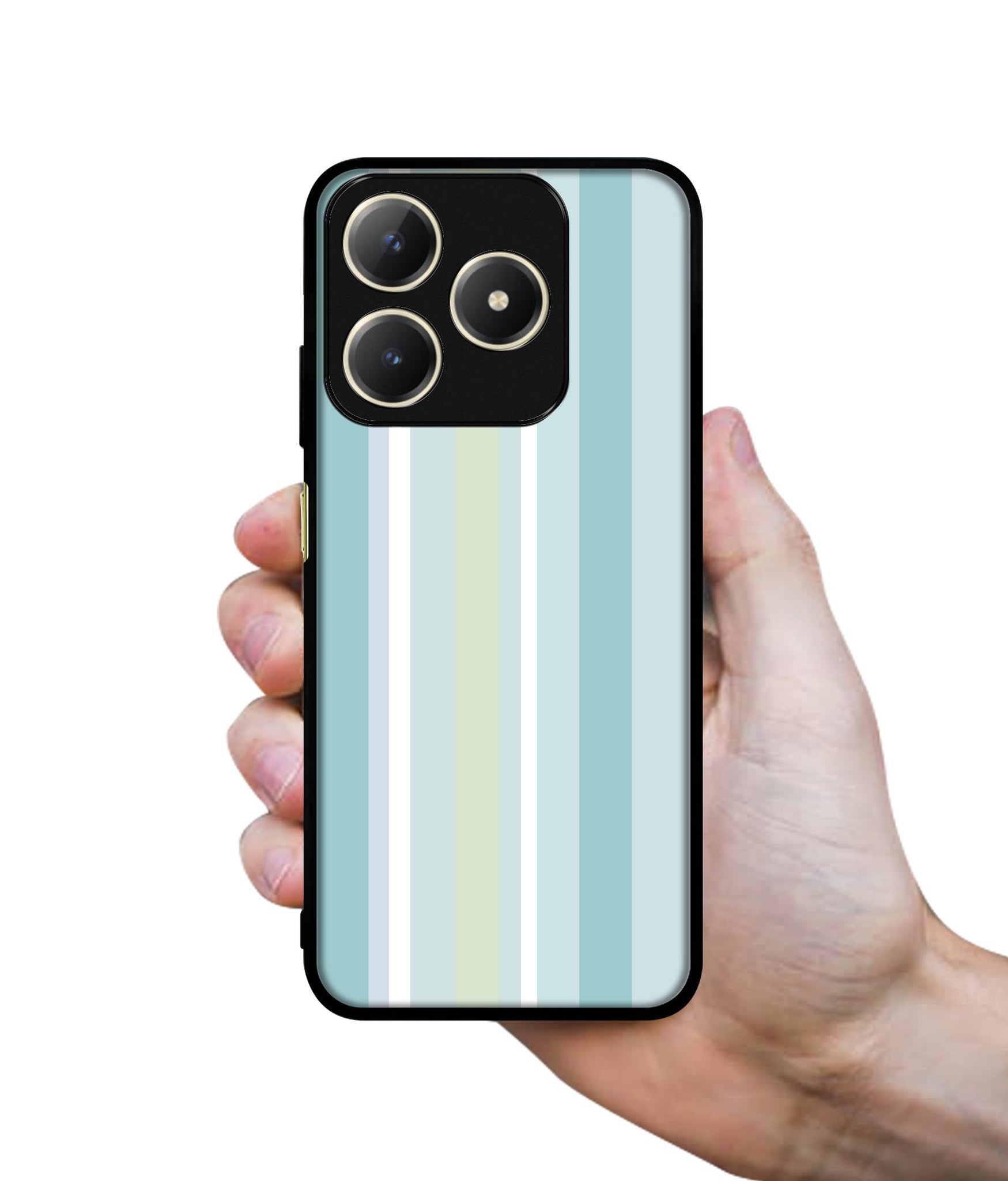 Light Green Stripes Design Designer 2D Printed Back Case Cover for Realme C63 4G / Narzo N63 4G