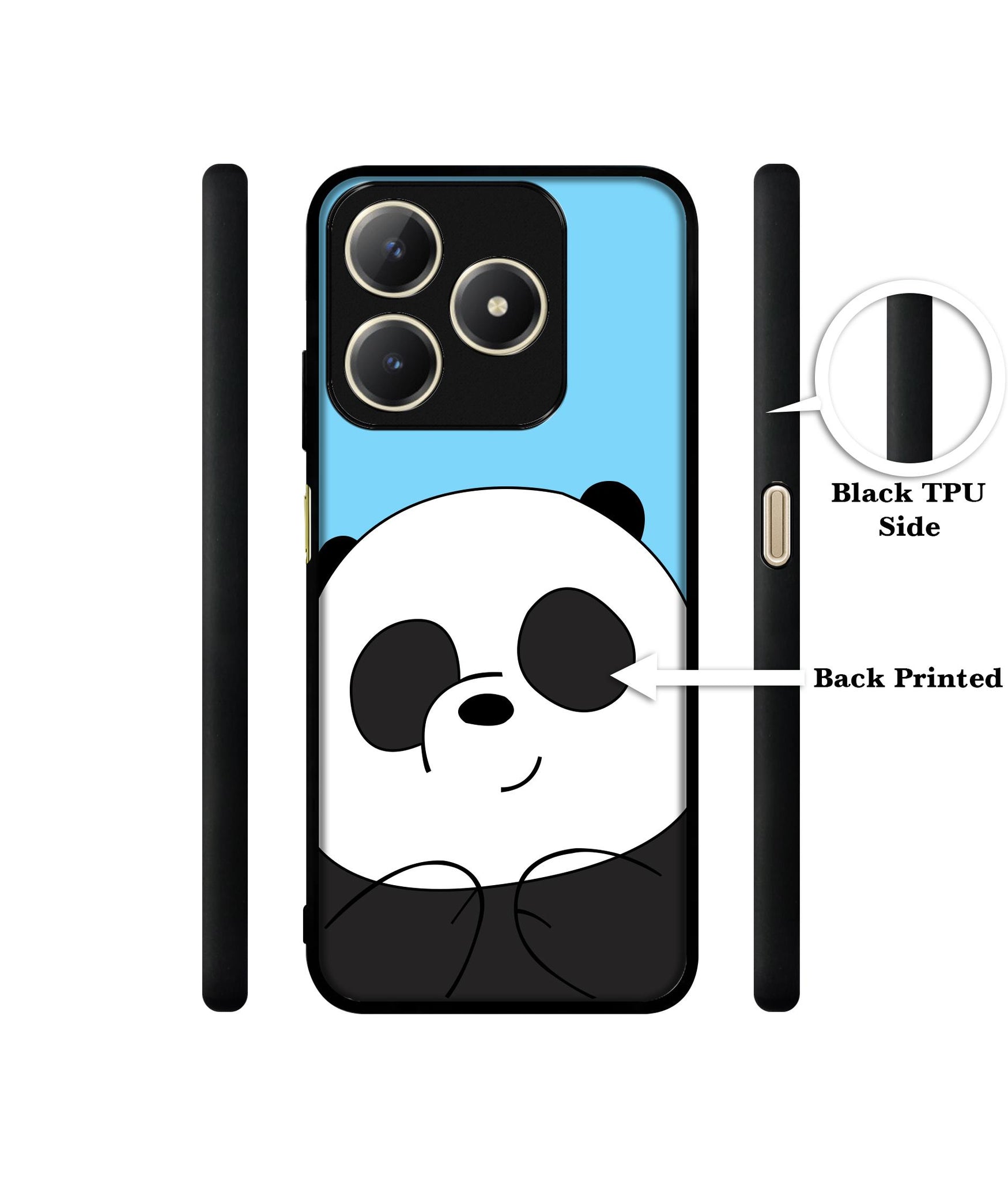 Cute Panda Design Designer 2D Printed Back Case Cover for Realme C63 4G / Narzo N63 4G