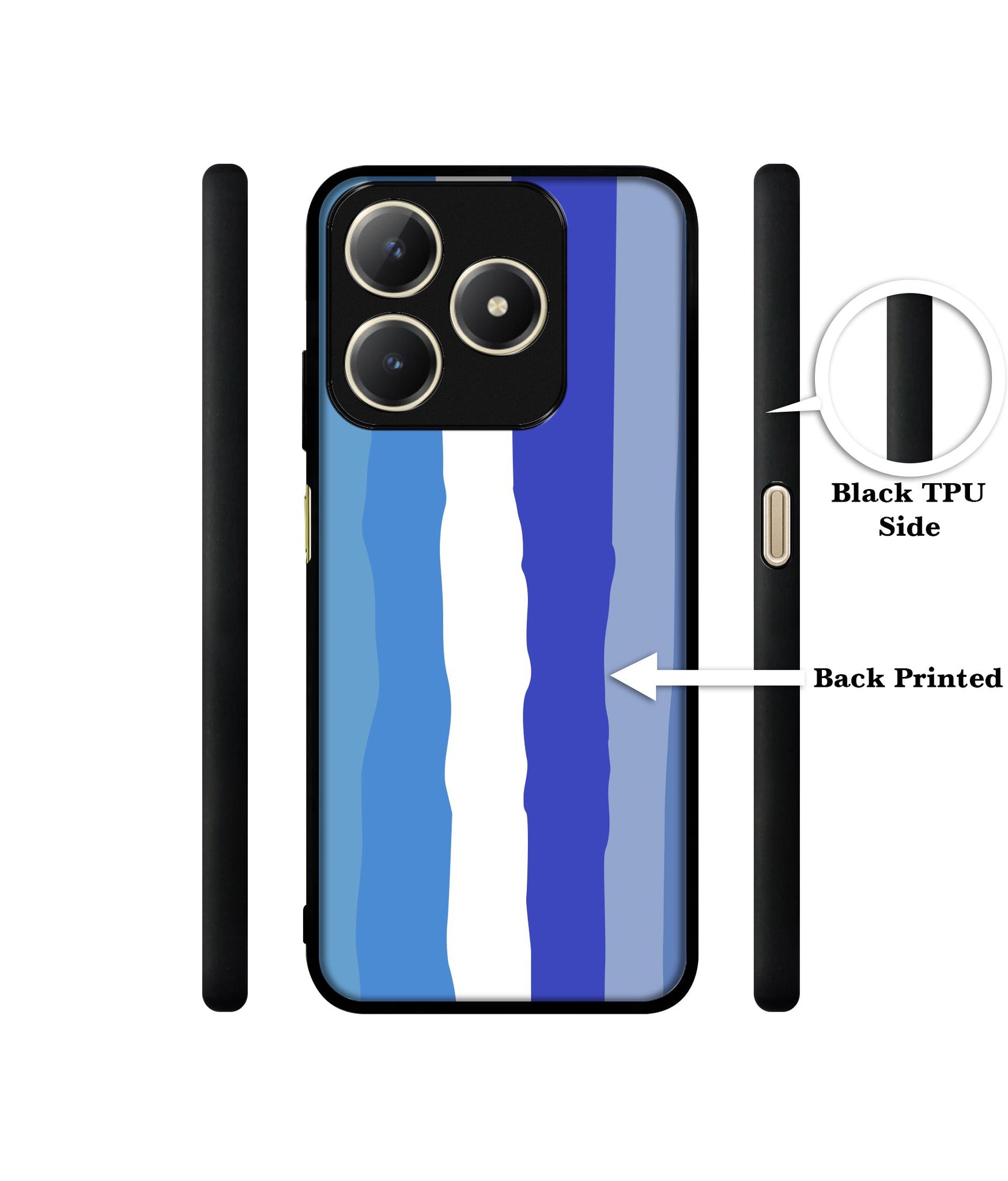 Blue Stripes Rainbow Design Designer 2D Printed Back Case Cover for Realme C63 4G / Narzo N63 4G