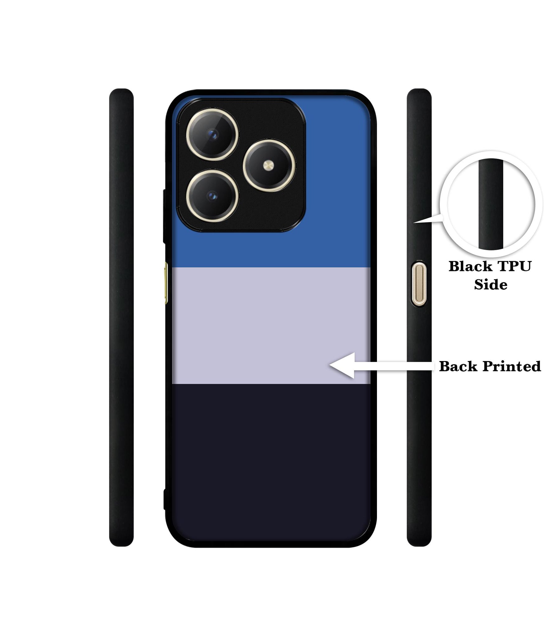 Three Color Stripes Design Designer 2D Printed Back Case Cover for Realme C63 4G / Narzo N63 4G