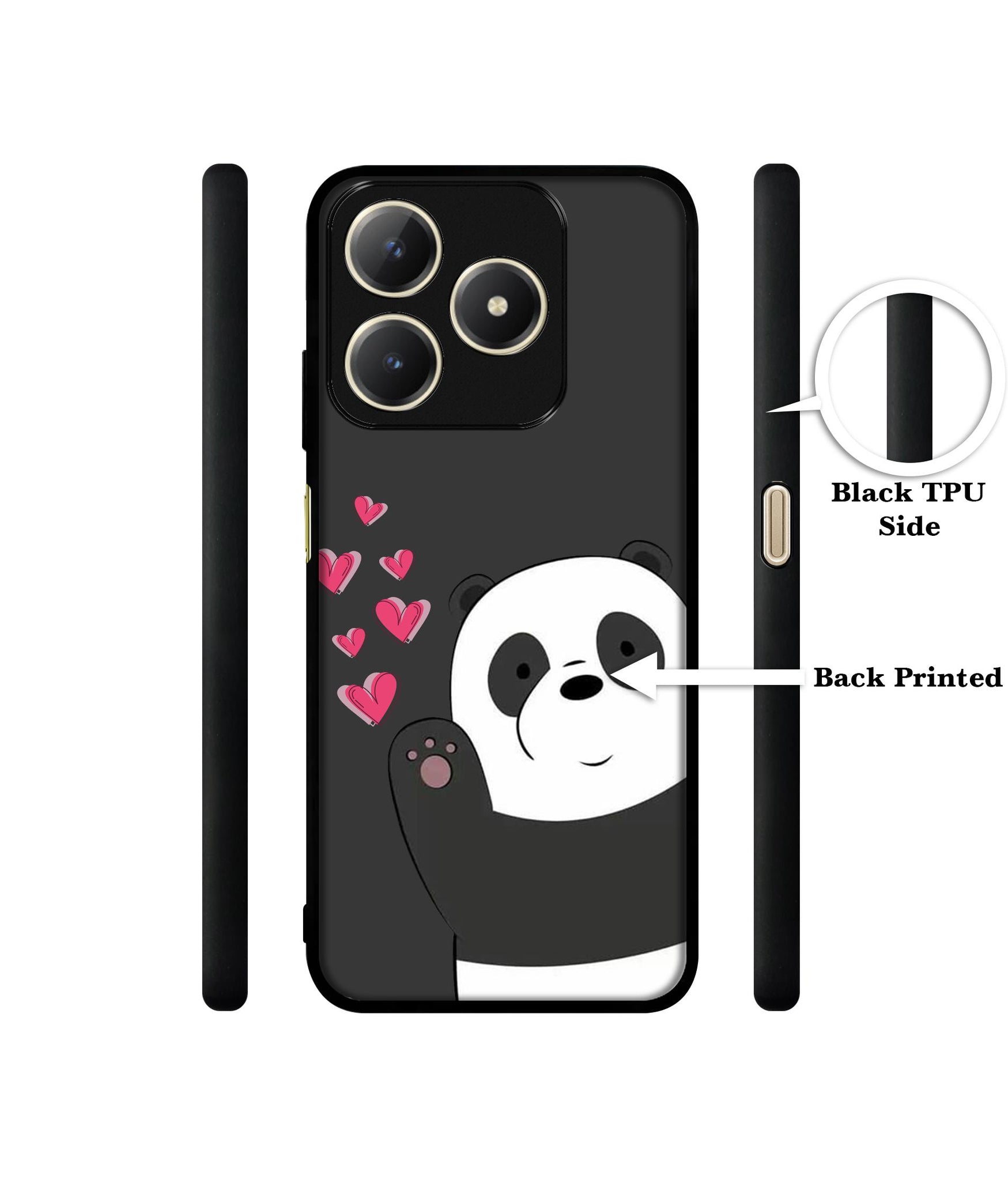 Love Panda Design Designer 2D Printed Back Case Cover for Realme C63 4G / Narzo N63 4G