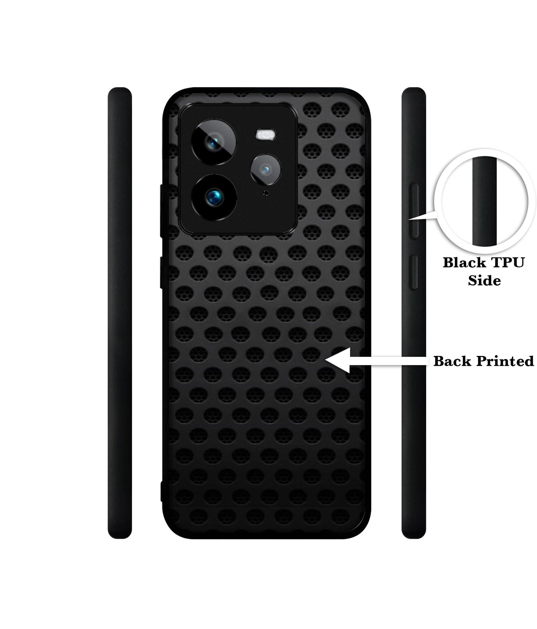 Black Circle Design Designer 2D Printed Back Case Cover for Realme GT 7 Pro 5G