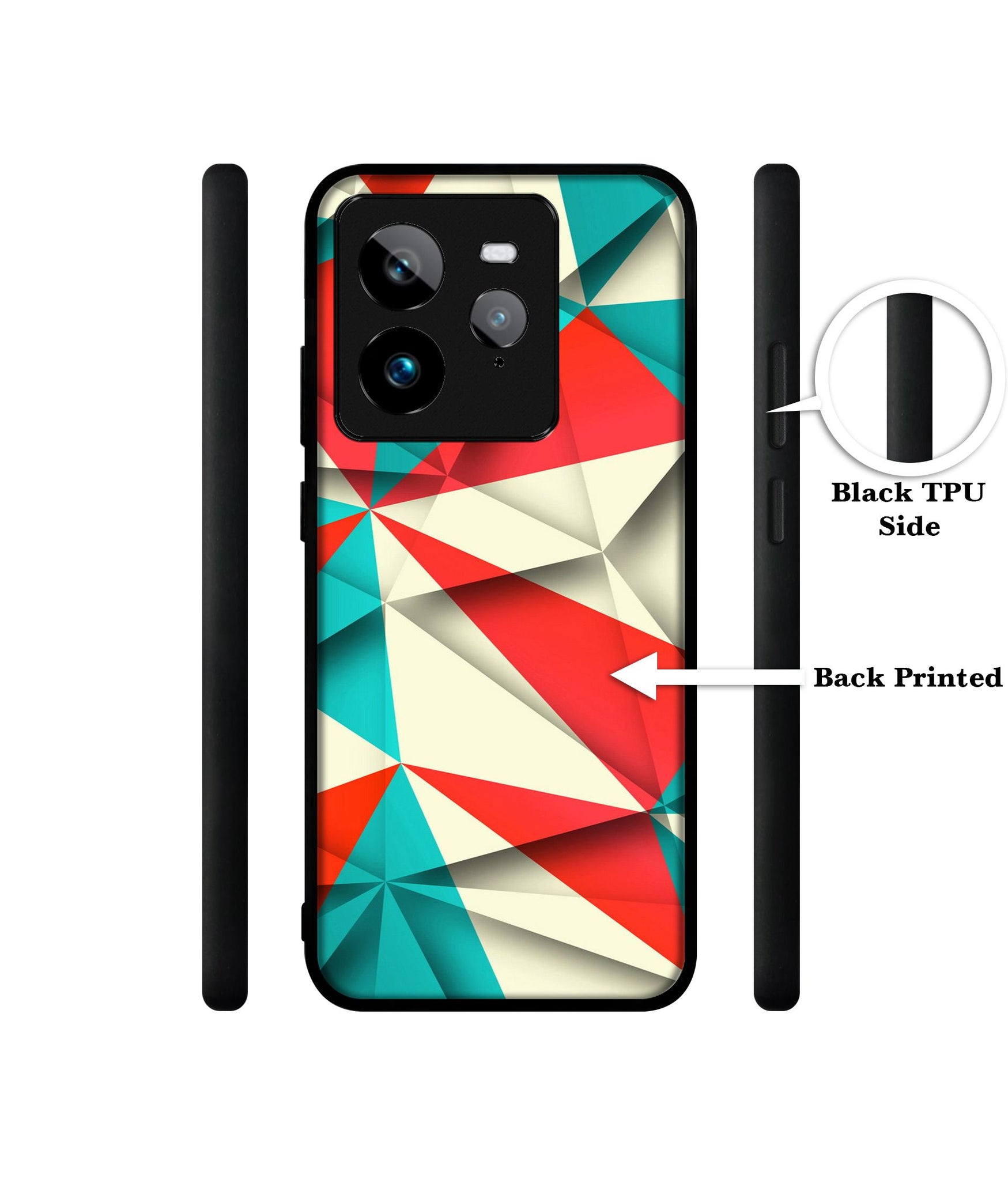 Red Blue White Pattern Design Designer 2D Printed Back Case Cover for Realme GT 7 Pro 5G